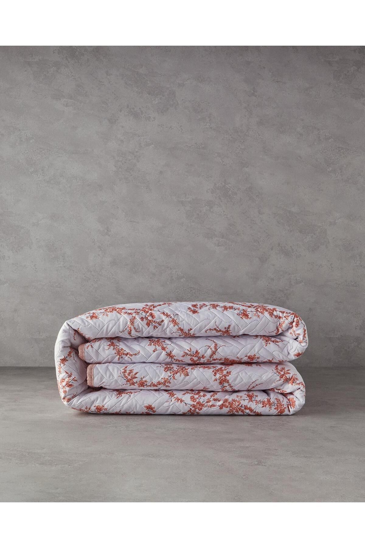 Scroll Flowers Çift Kişilik Çok Amaçlı Örtü Turuncu
