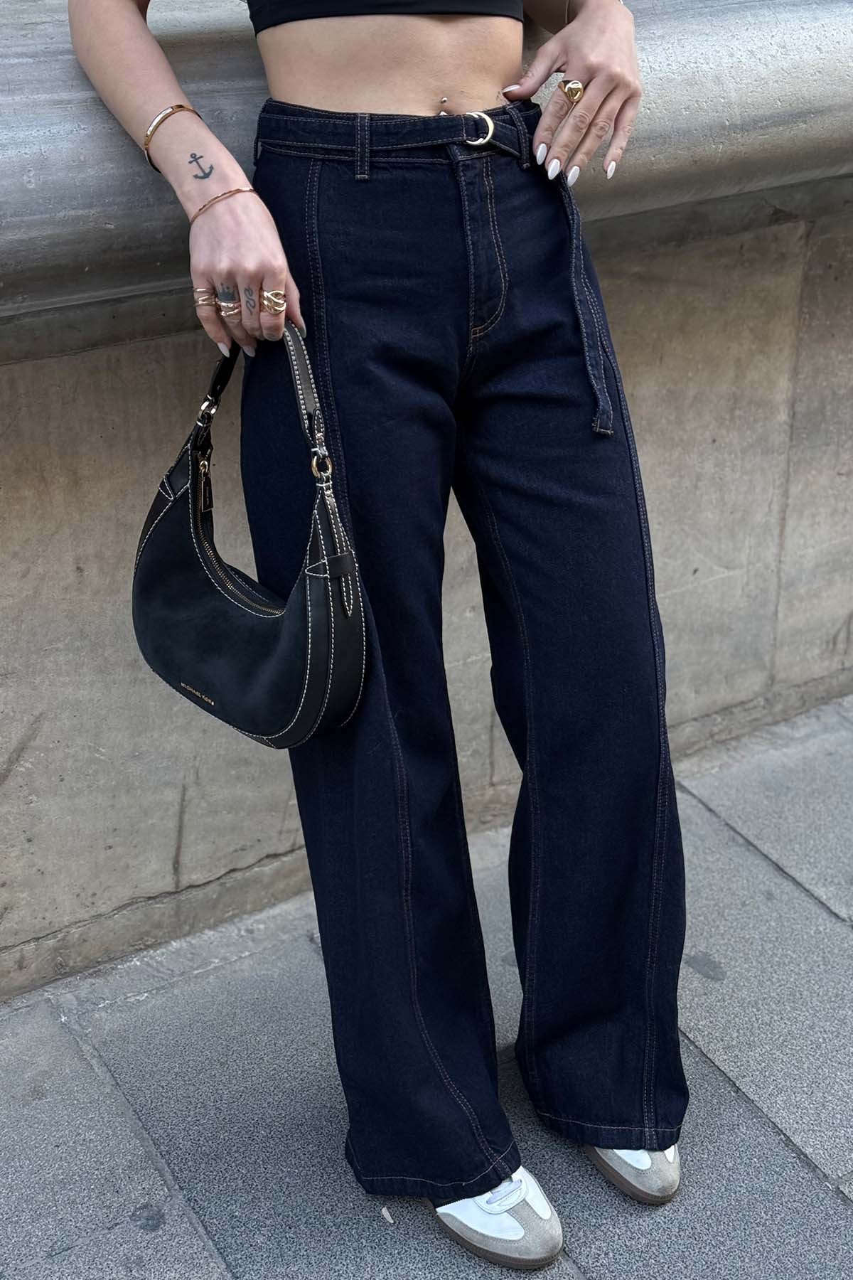 Tasarım Kemerli Pantalon