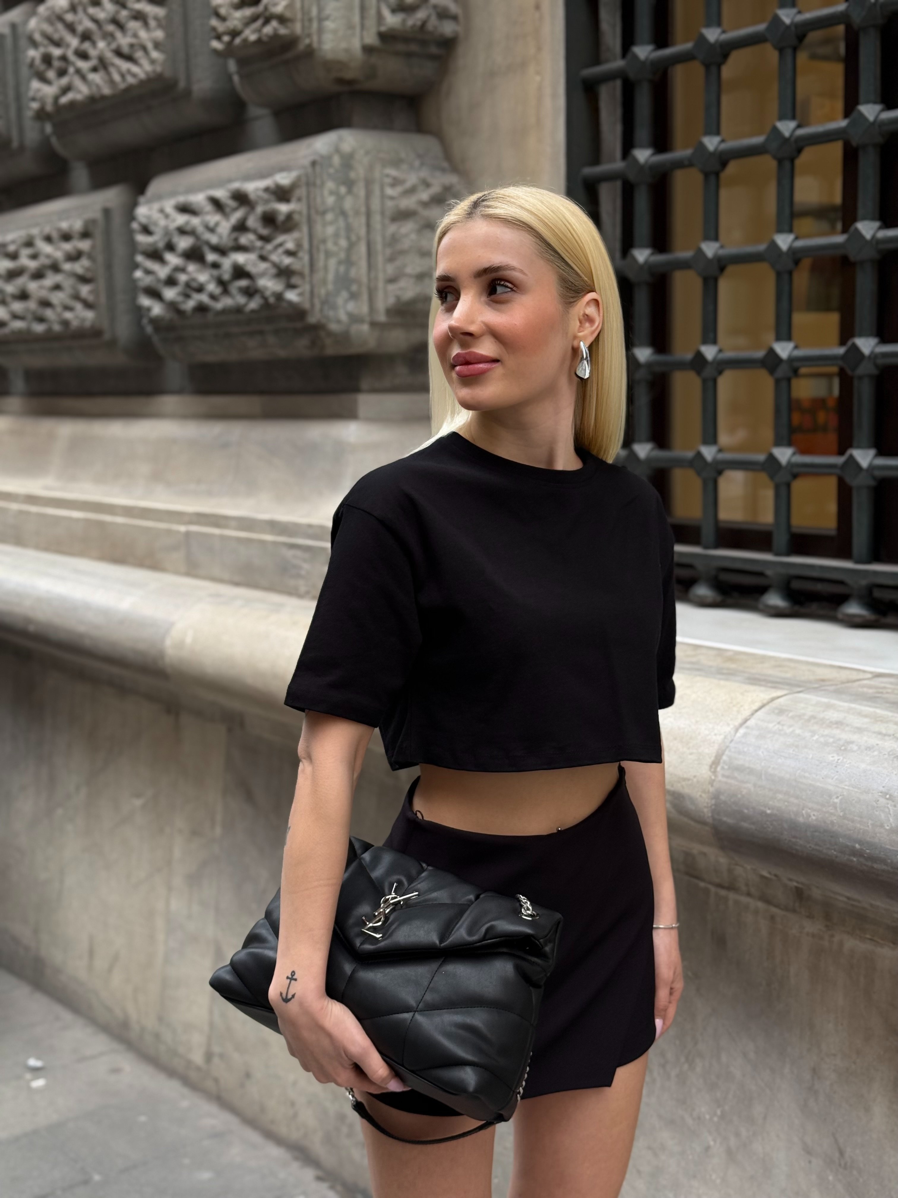 ZR Model Oversize Crop - Siyah