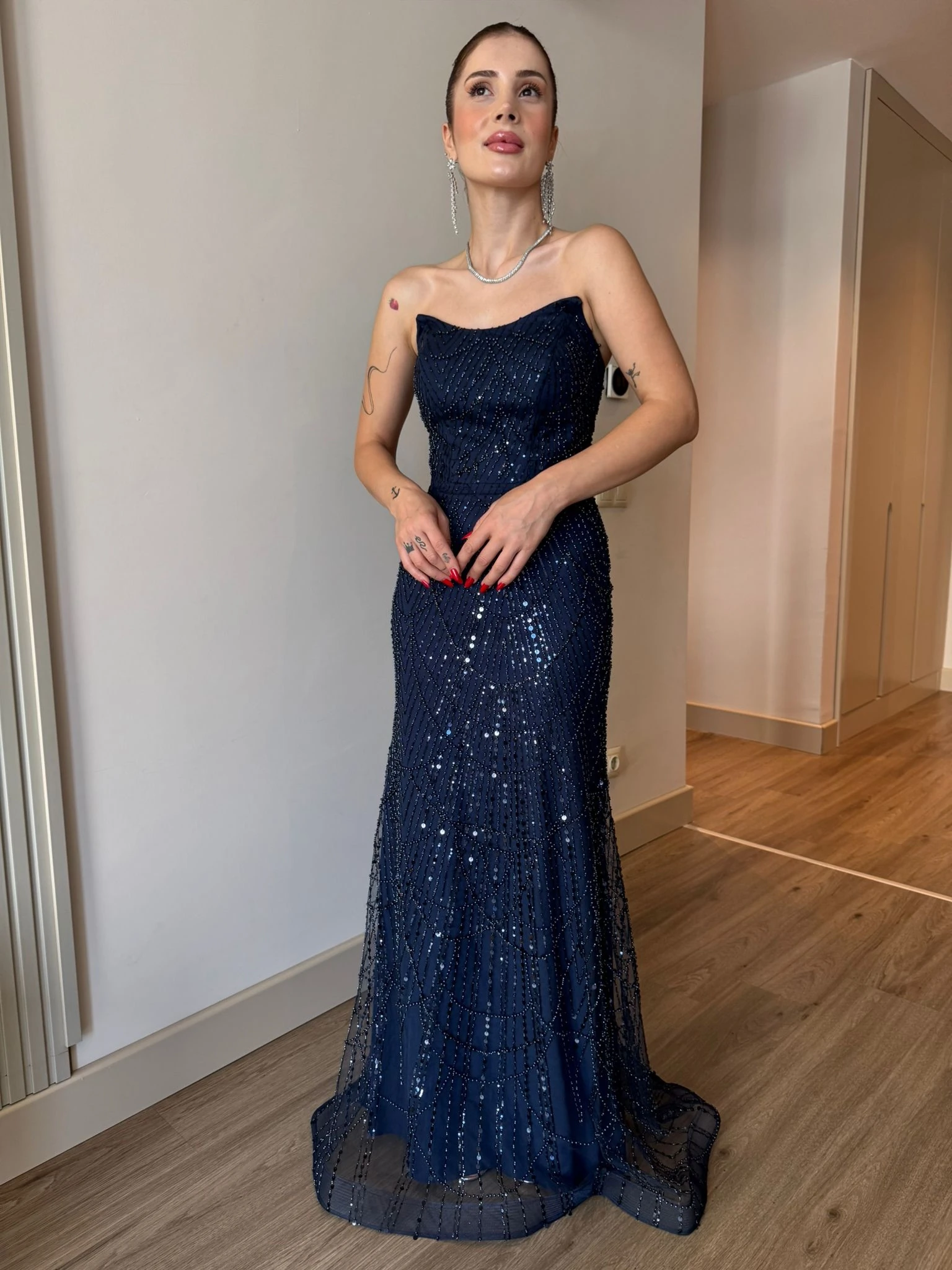 Payet İşlemeli Strablez Abiye