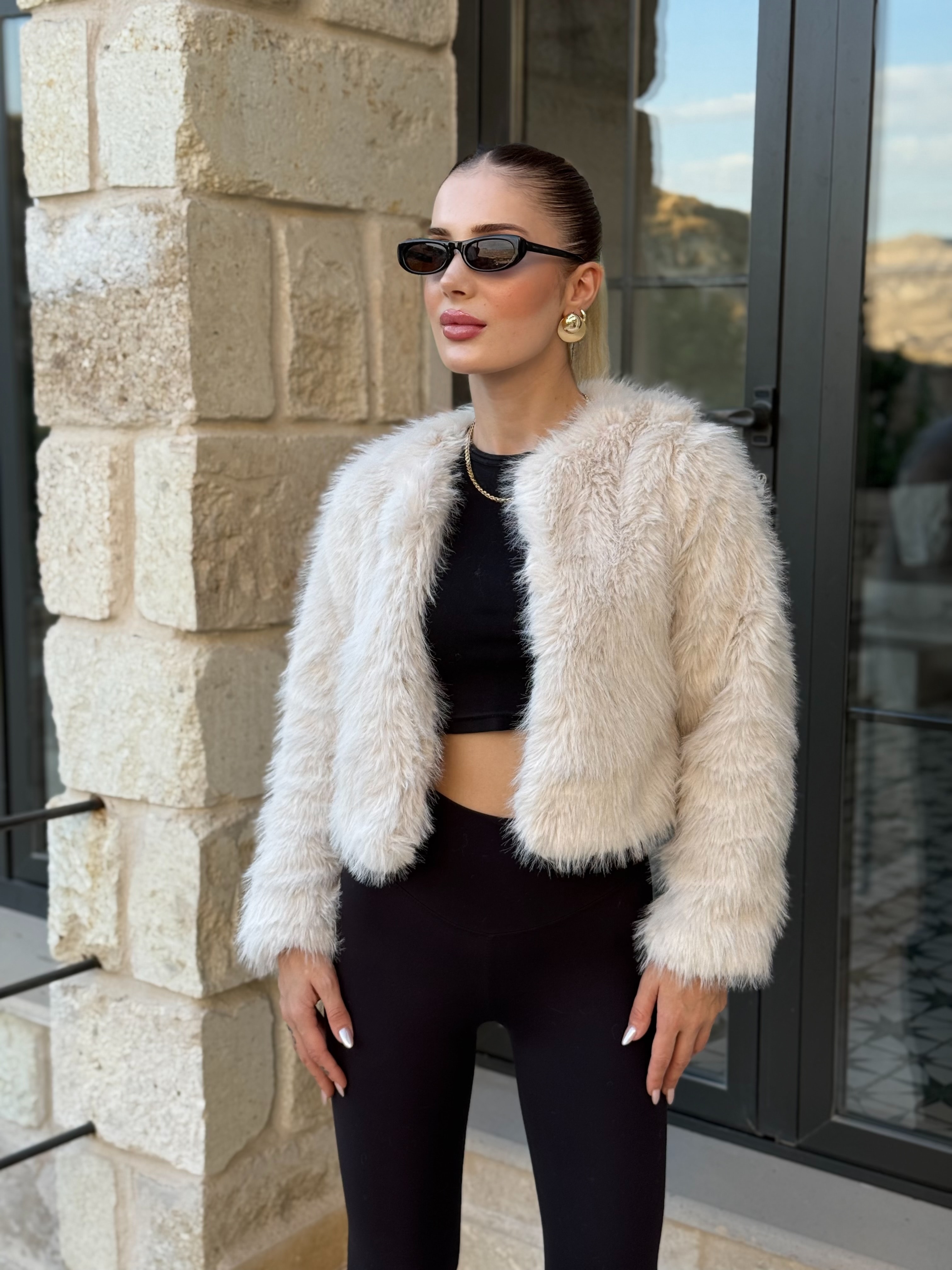 Mini Kürk - Bej