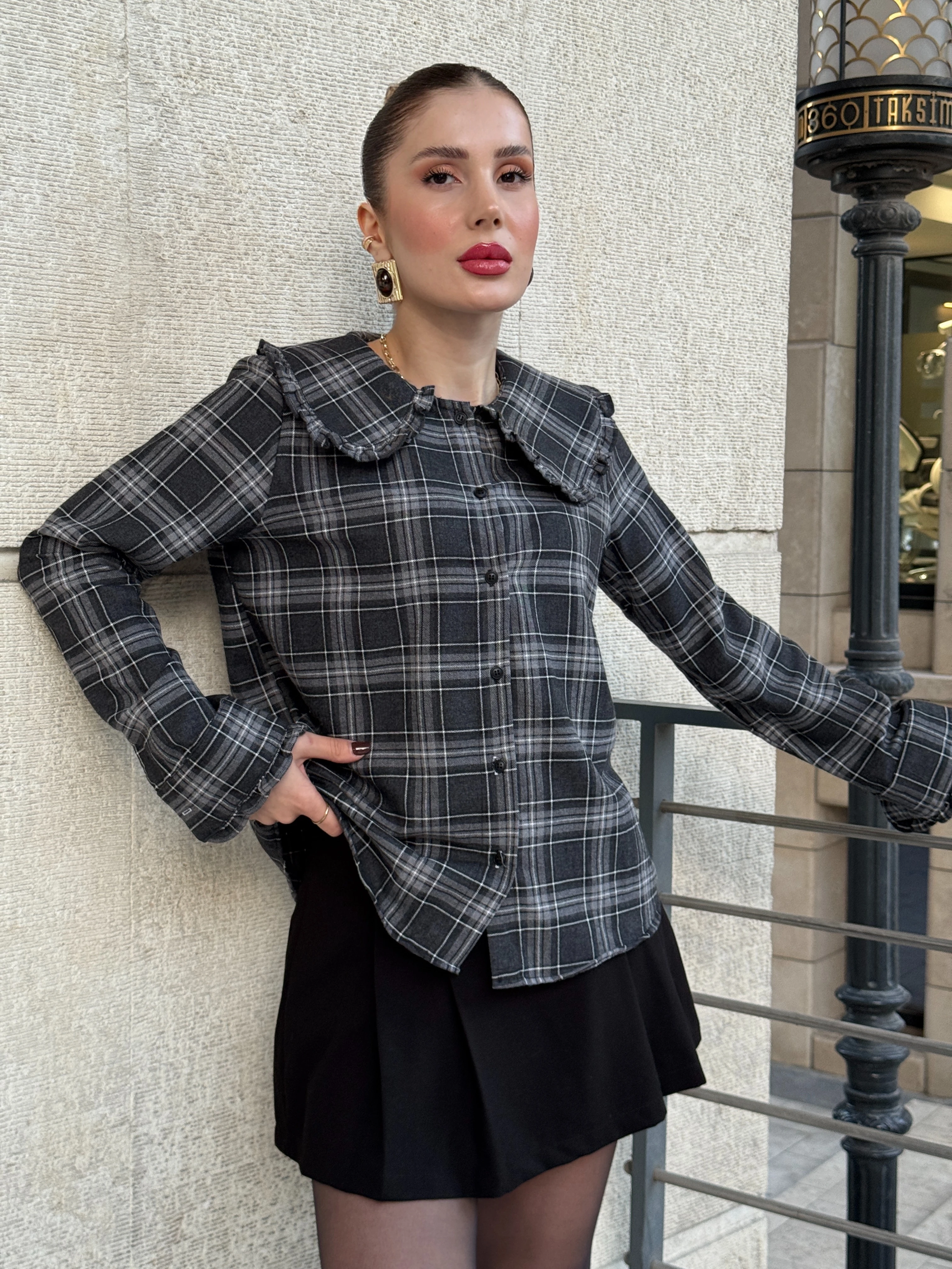 Bebe Yaka Gömlek - Gri