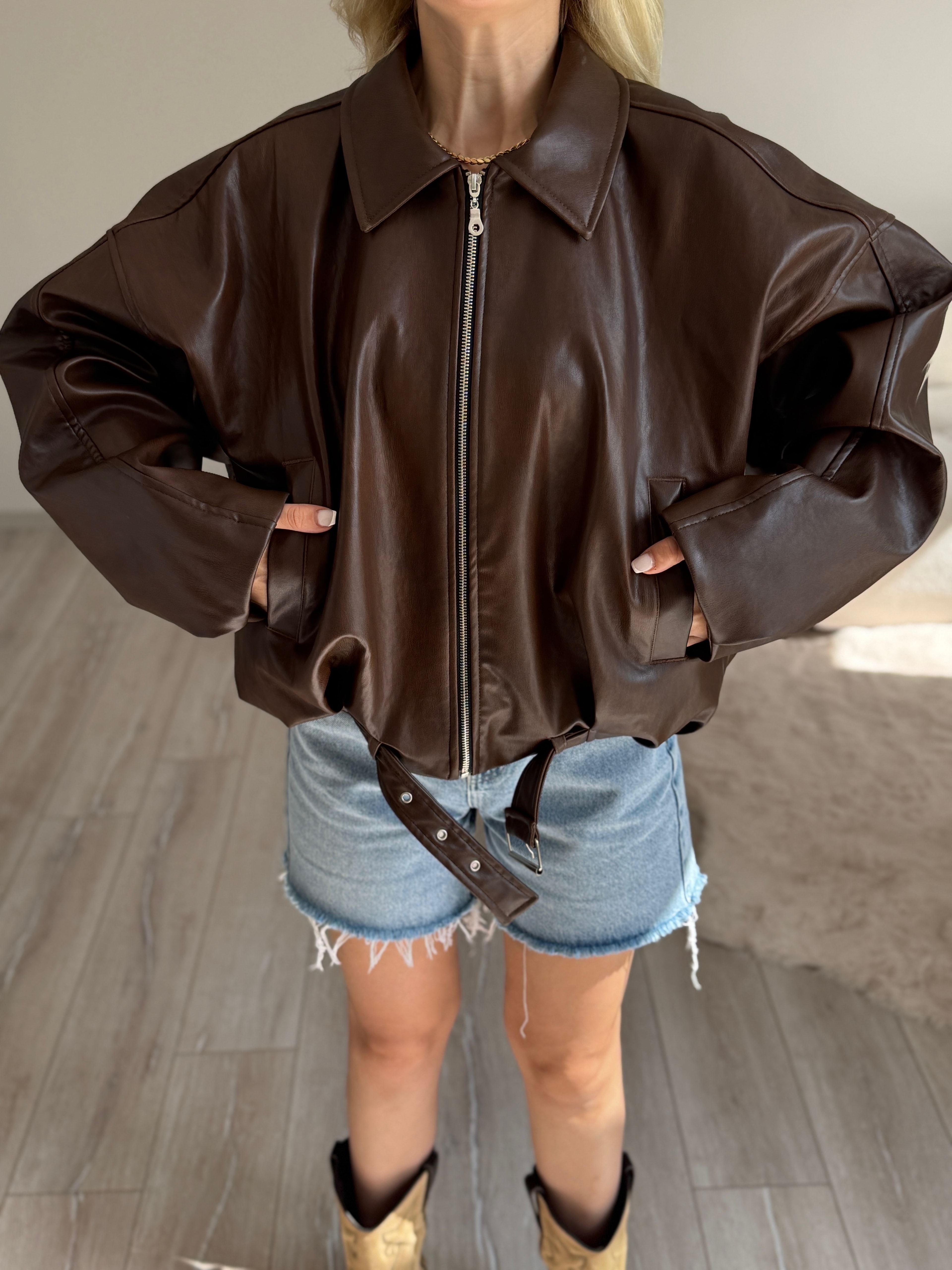 Deri Bomber Ceket