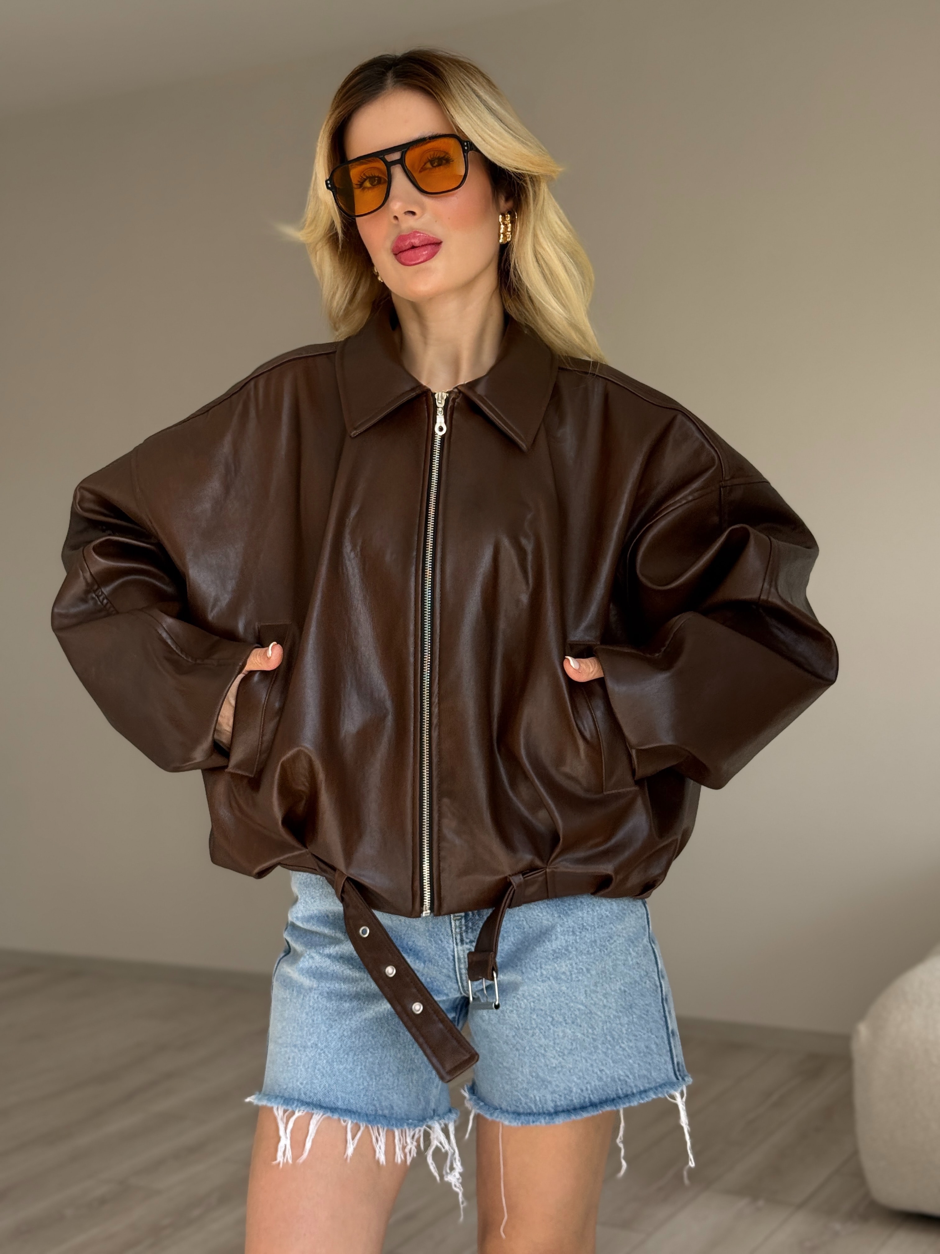 Deri Bomber Ceket