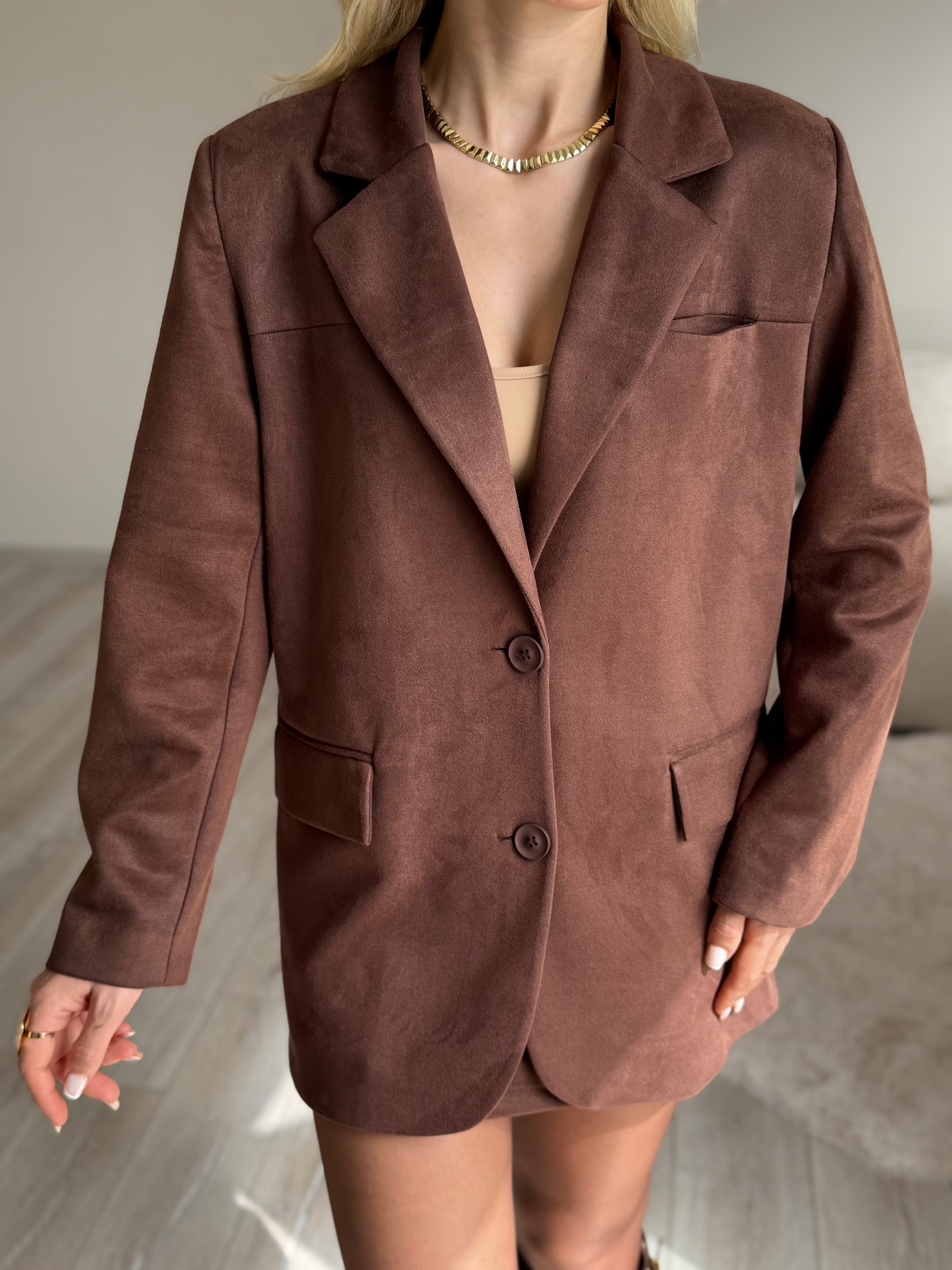 Süet Blazer Ceket