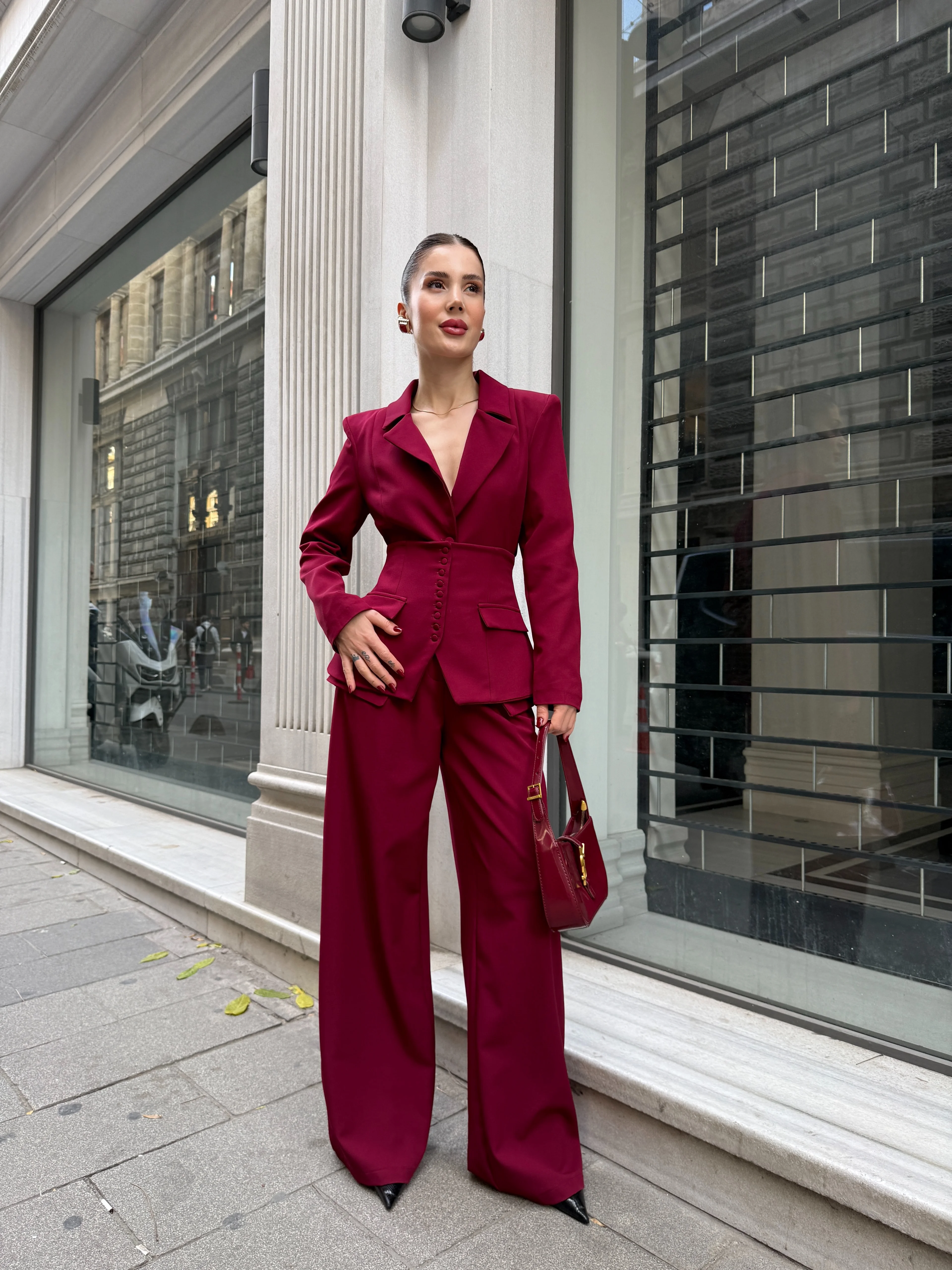 Tasarım Üçlü Takım - Bordo