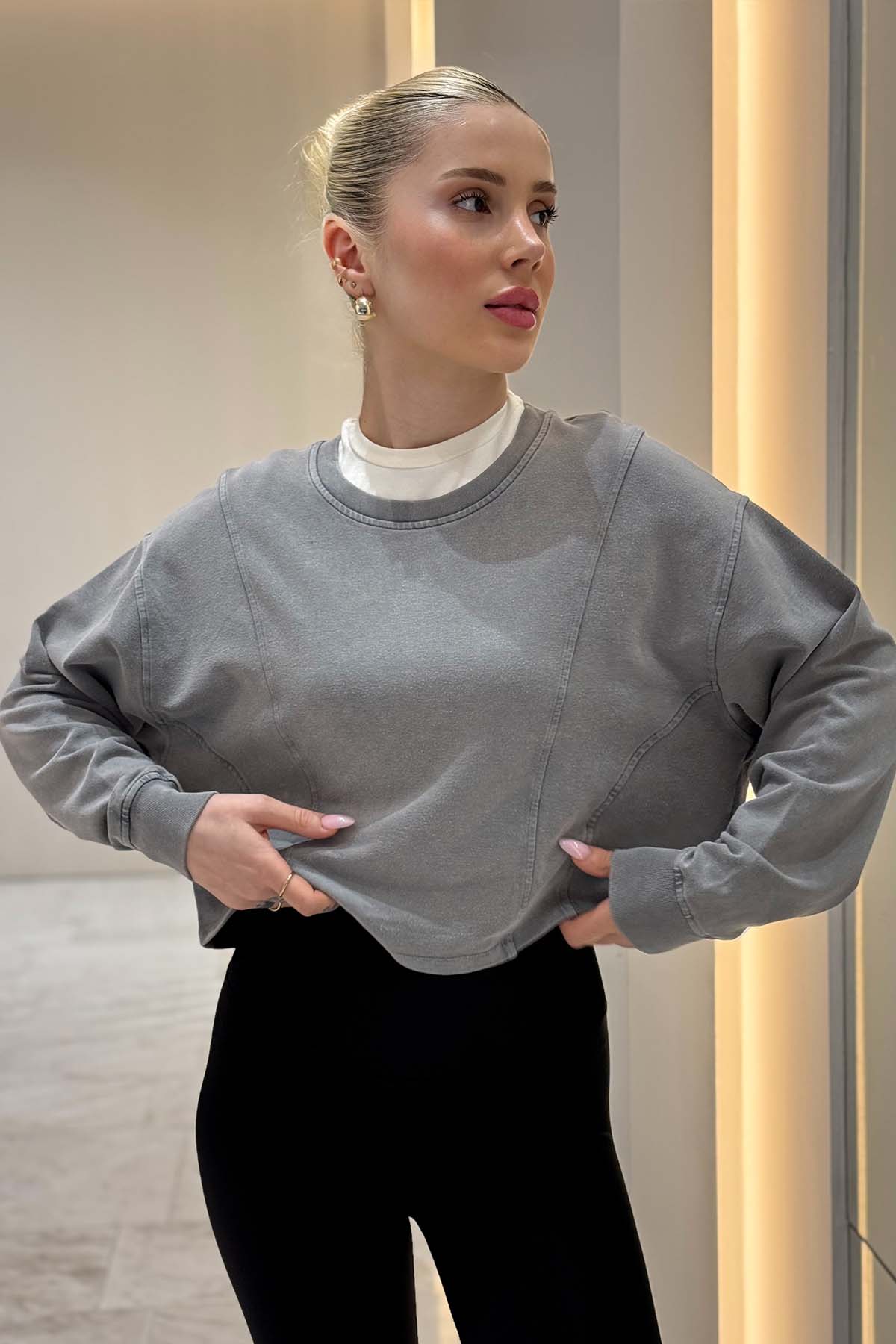 Yıkamalı Sweatshirt 