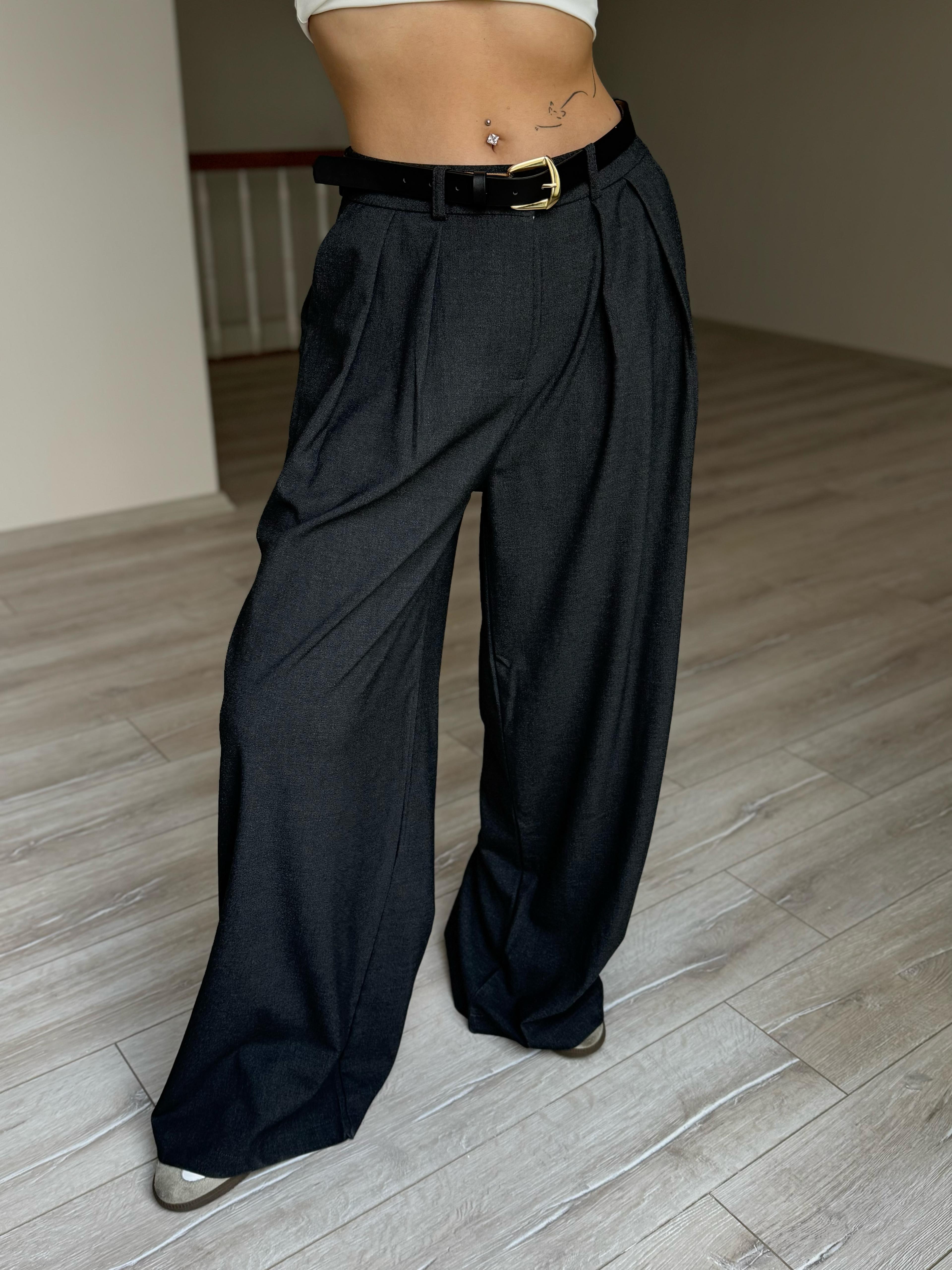 Ultra Lüx Kemerli Pantalon - Antrasit