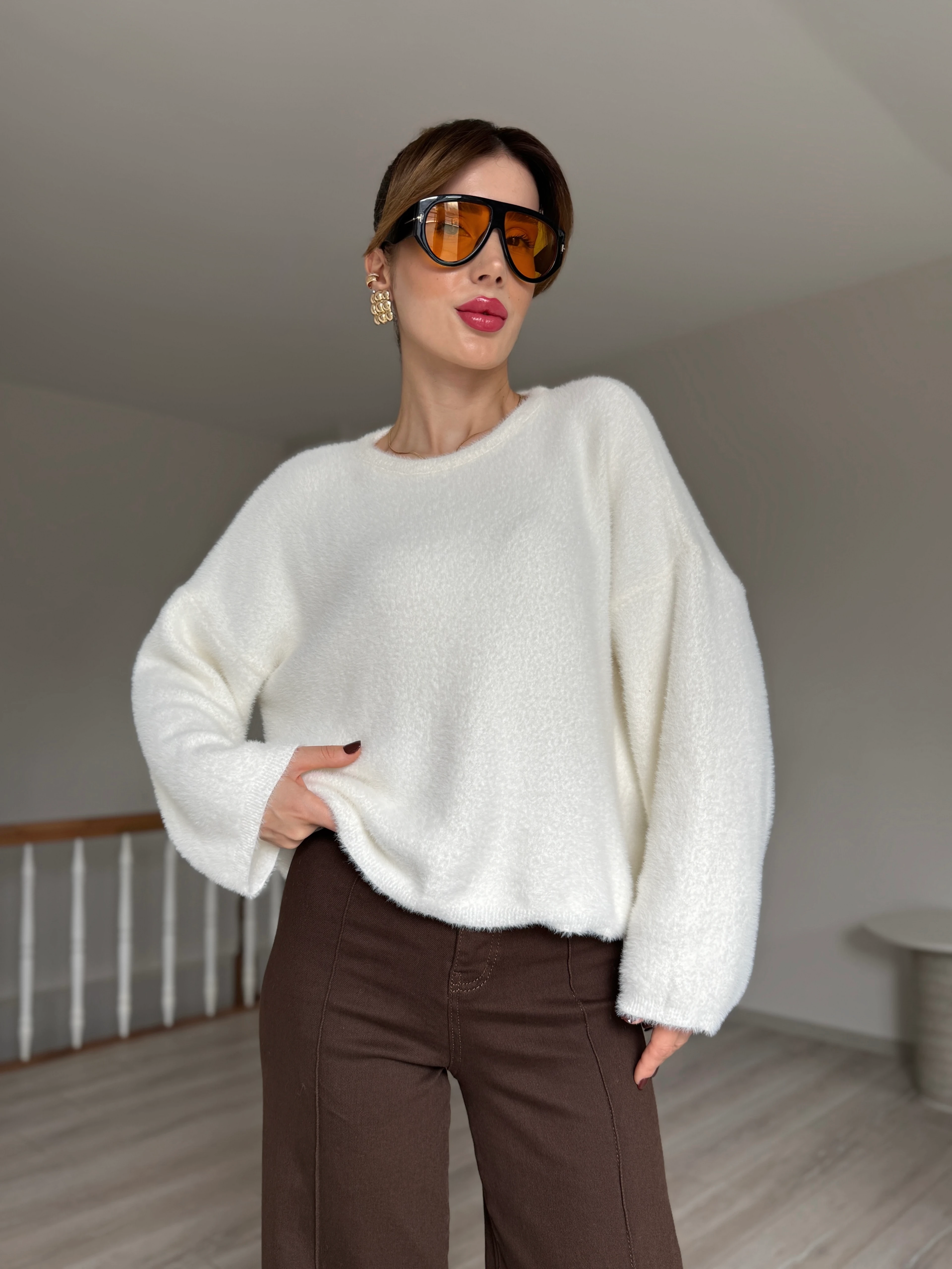  Kelly Yumoş Kazak  - Beyaz