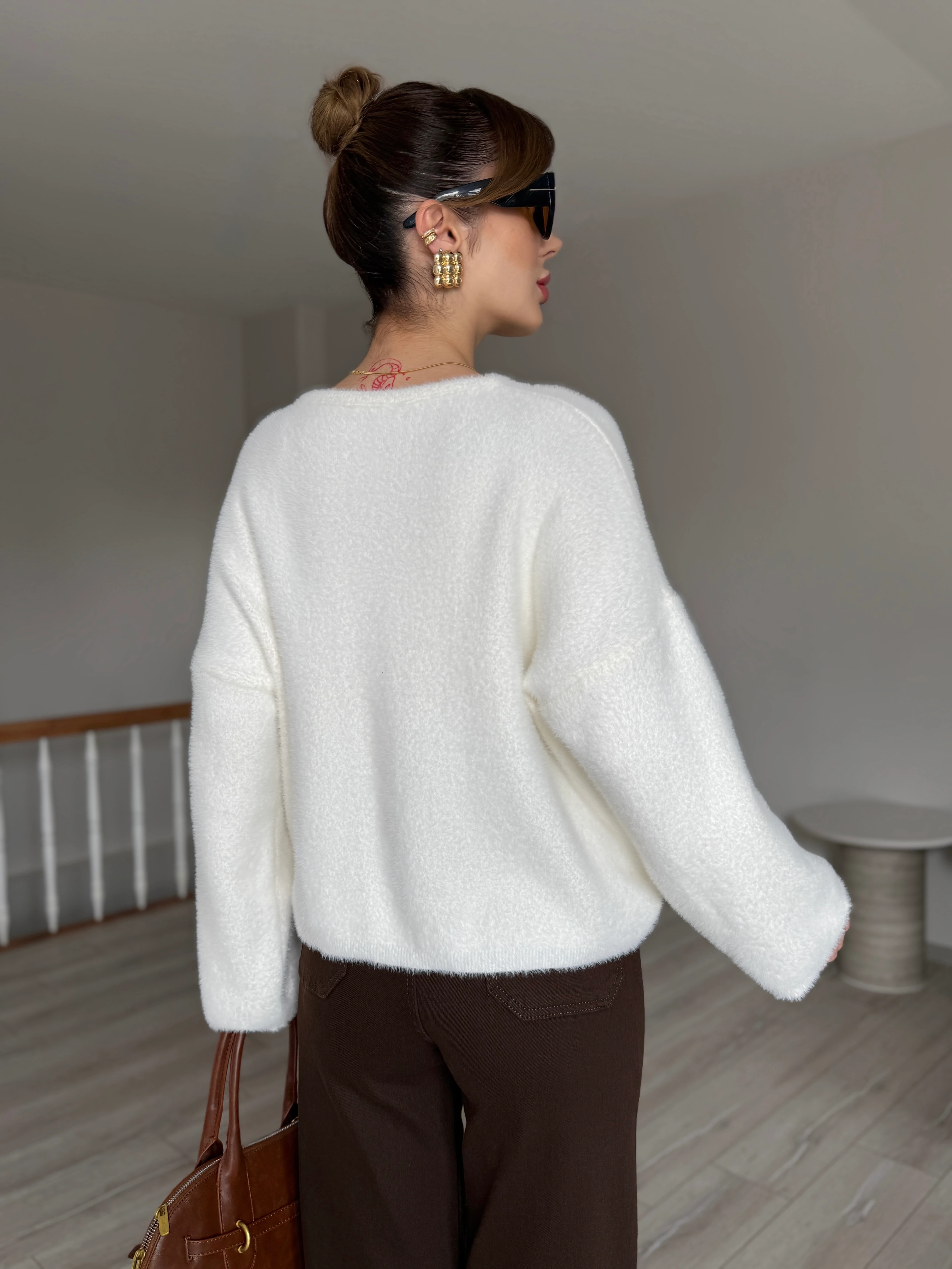  Kelly Yumoş Kazak  - Beyaz