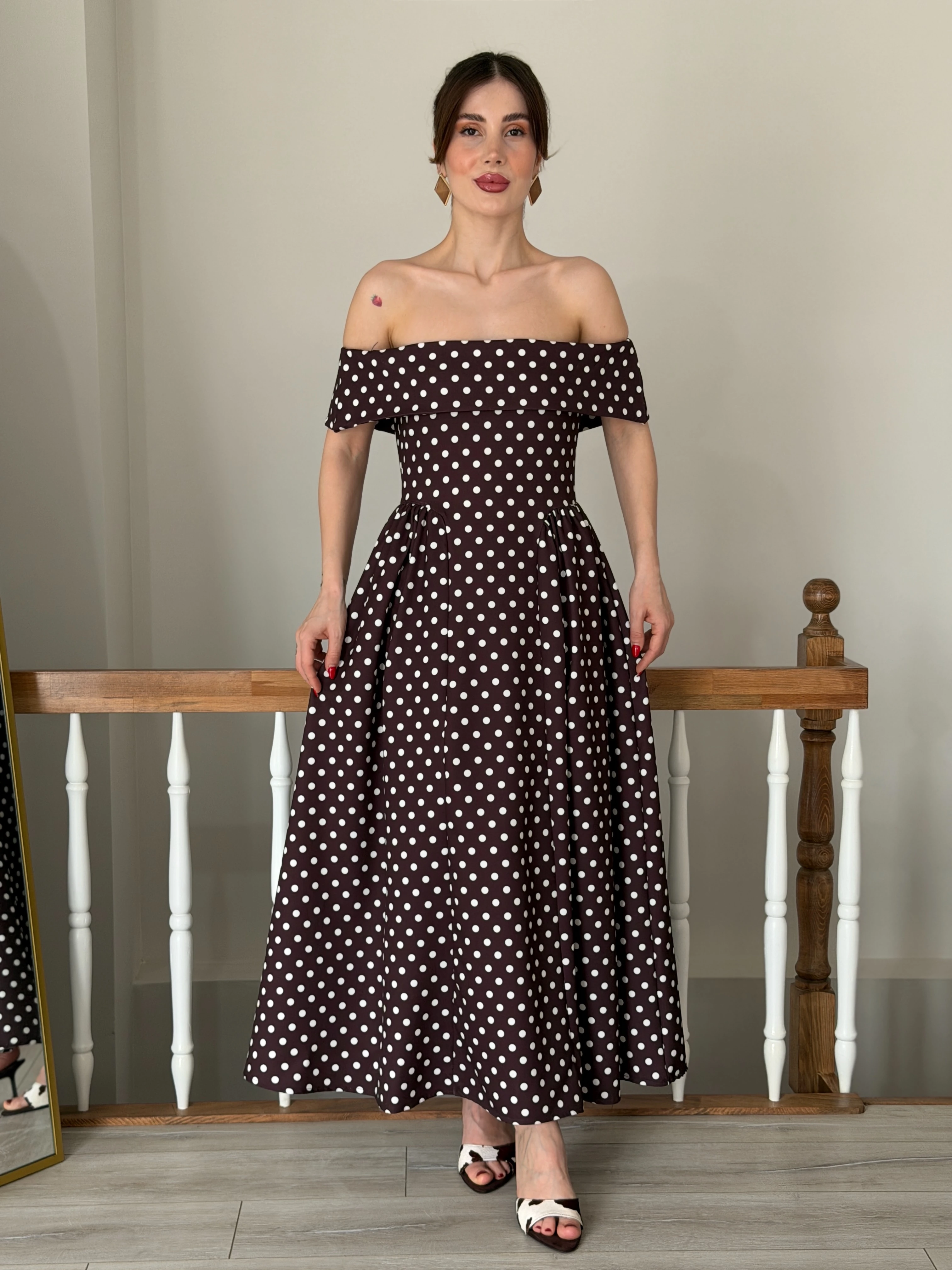 Puantiyeli Prenses Model Elbise