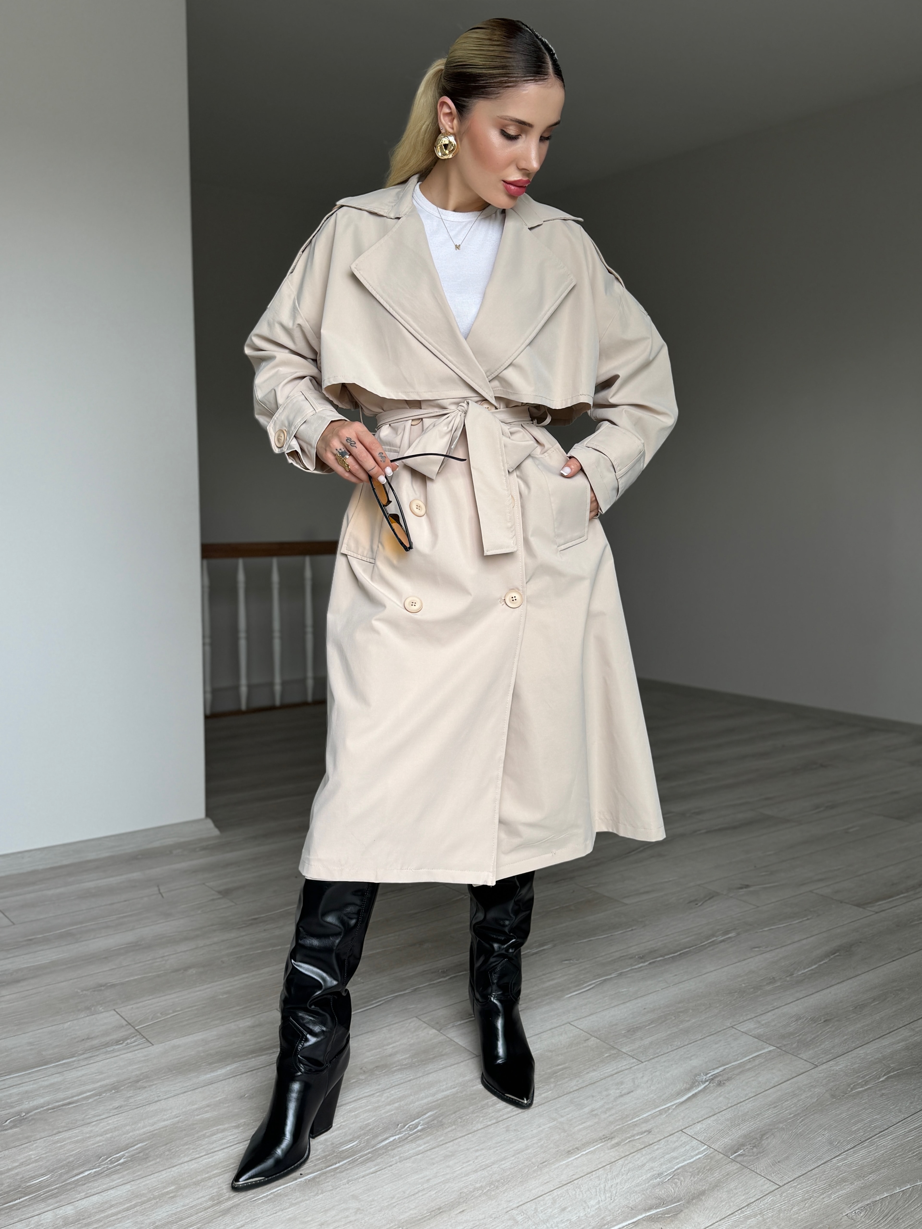 Oversize Trençkot - Bej
