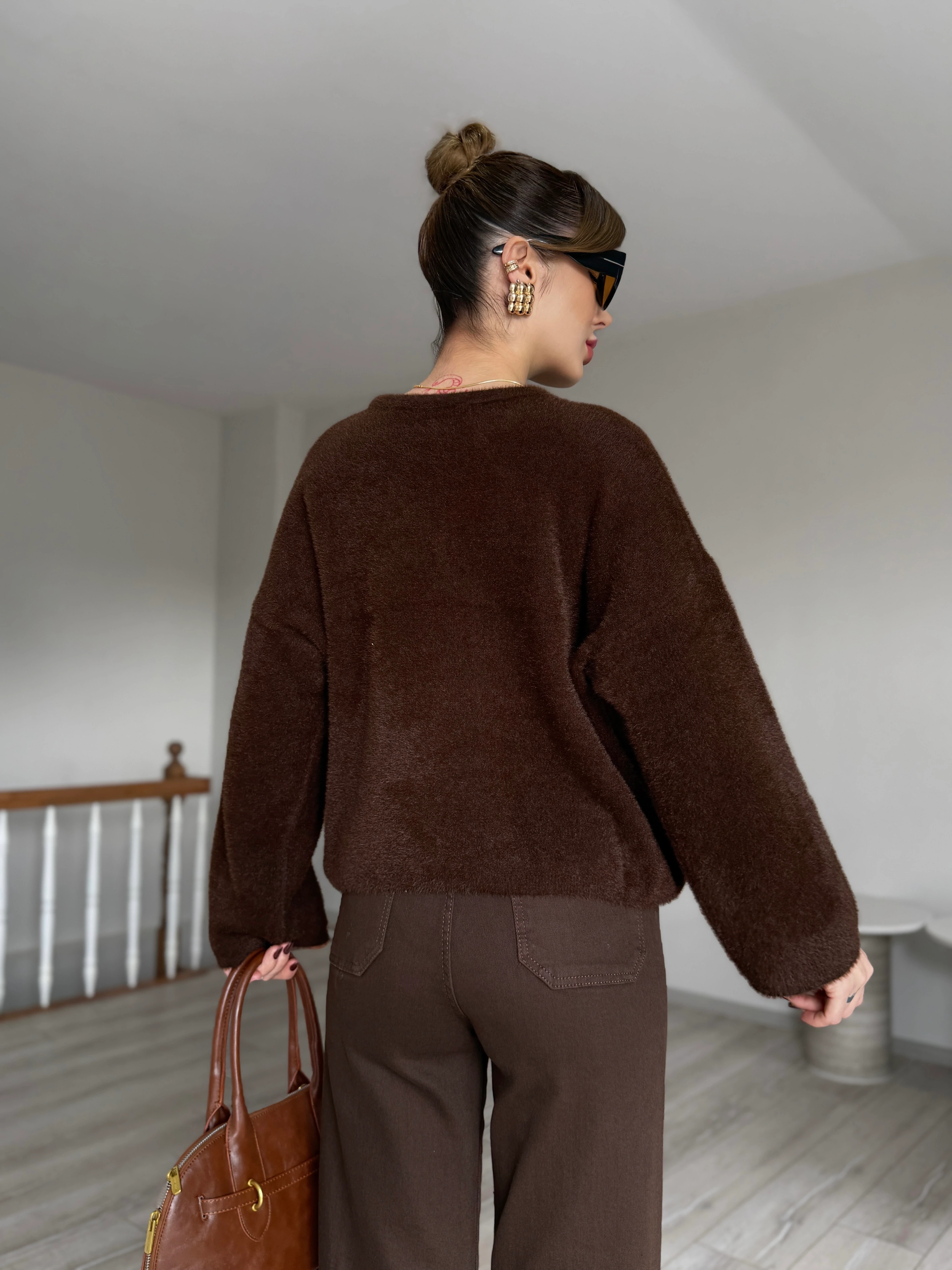  Kelly Yumoş Kazak  - Kahverengi