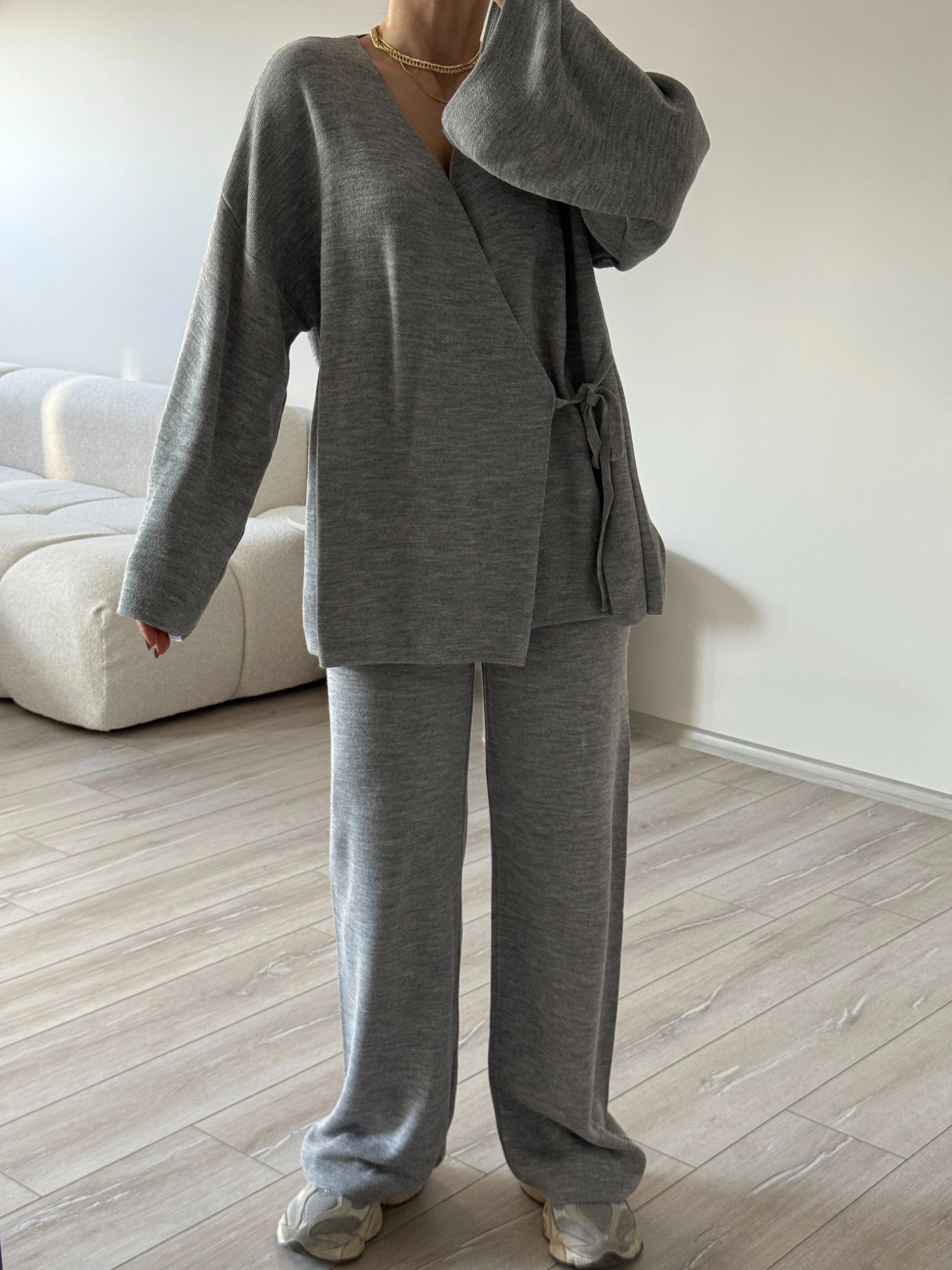 Yandan Bağlamalı Triko Takım