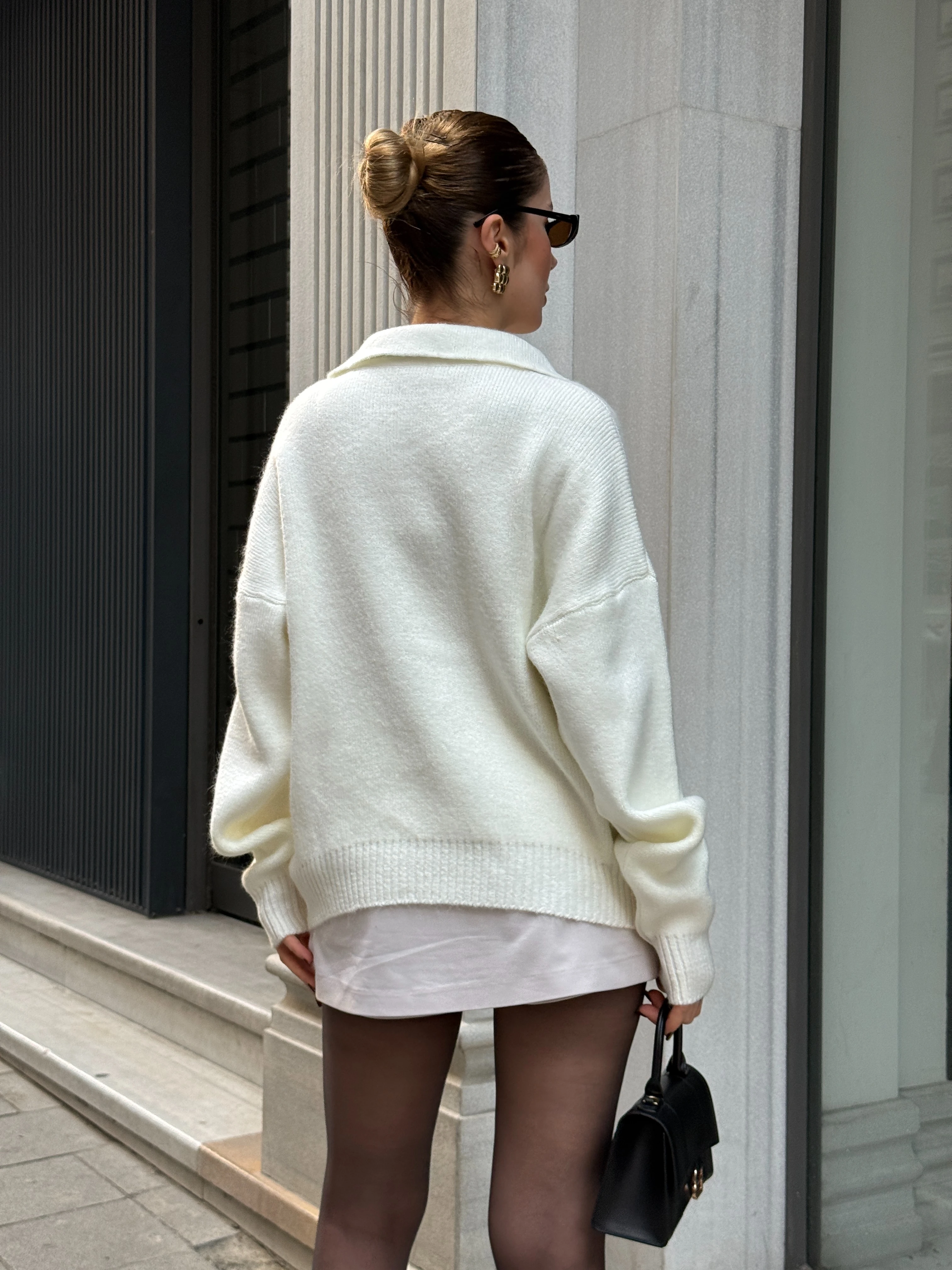 Fularlı Kazak - Bej