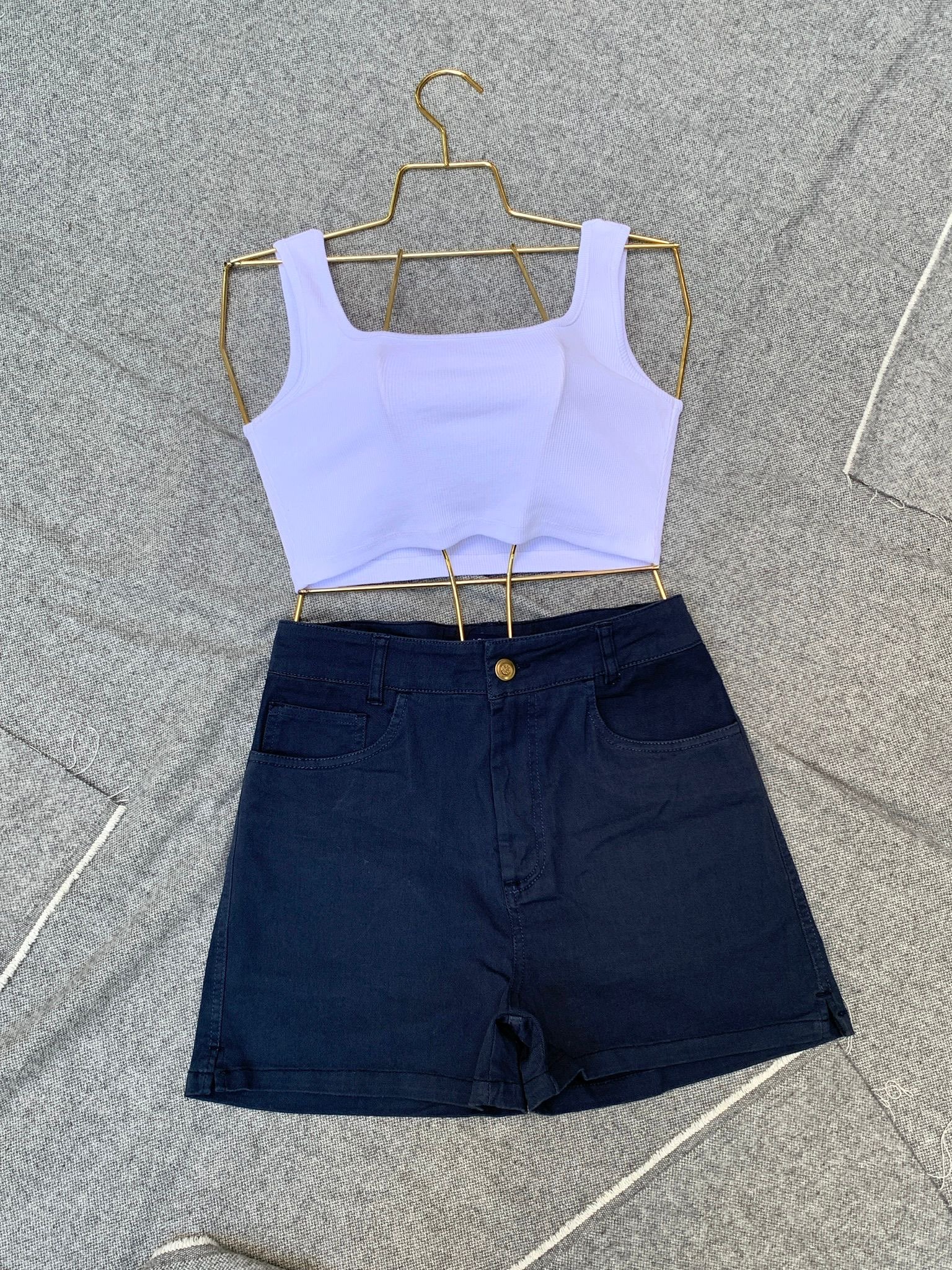 Cep Detaylı Mini Şort - Lacivert