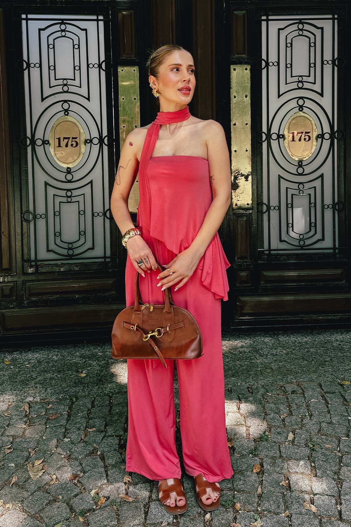 Şal Detaylı Asimetrik Takım