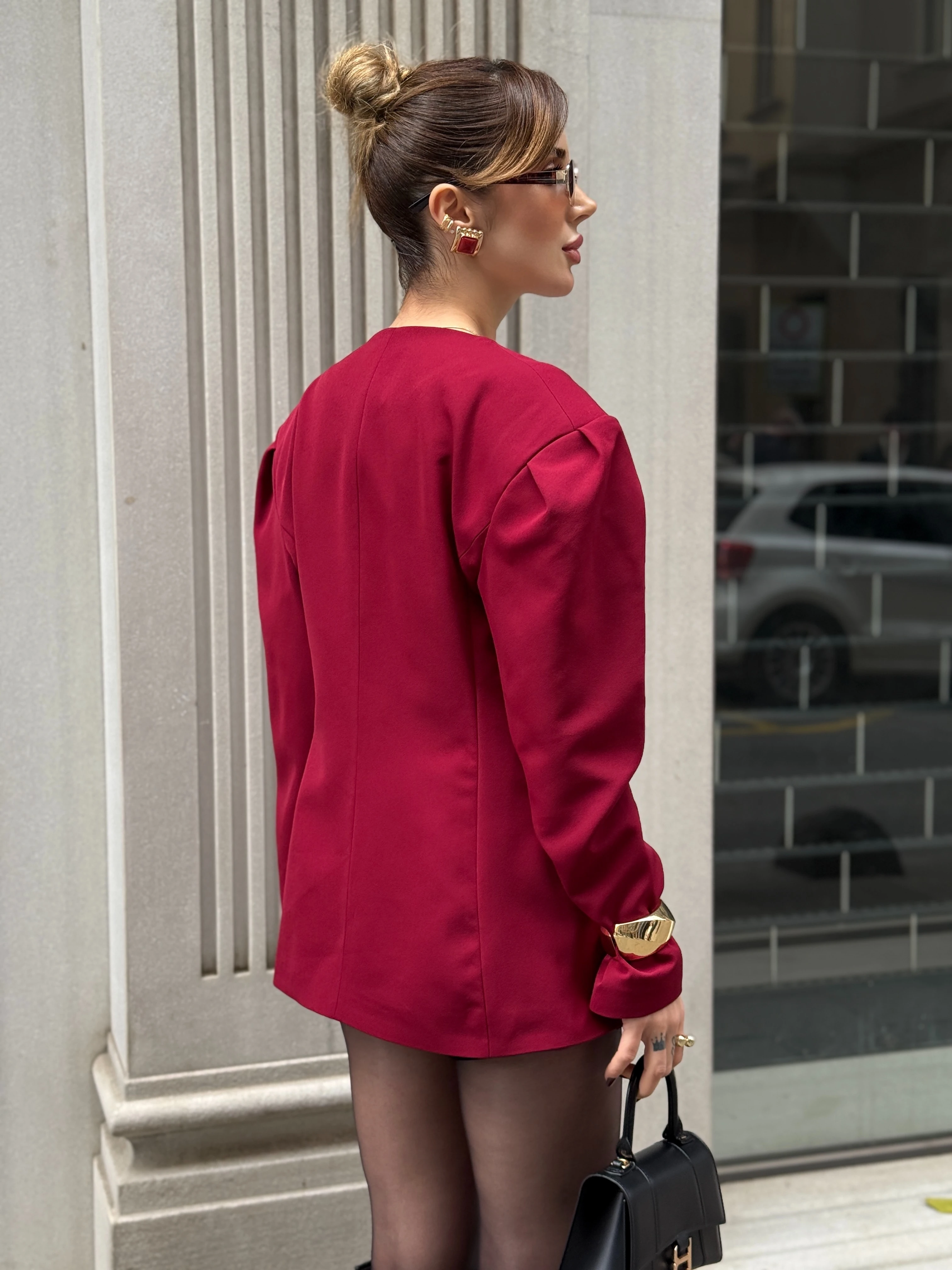 Blazer Belden Oturtmalı Ceket 