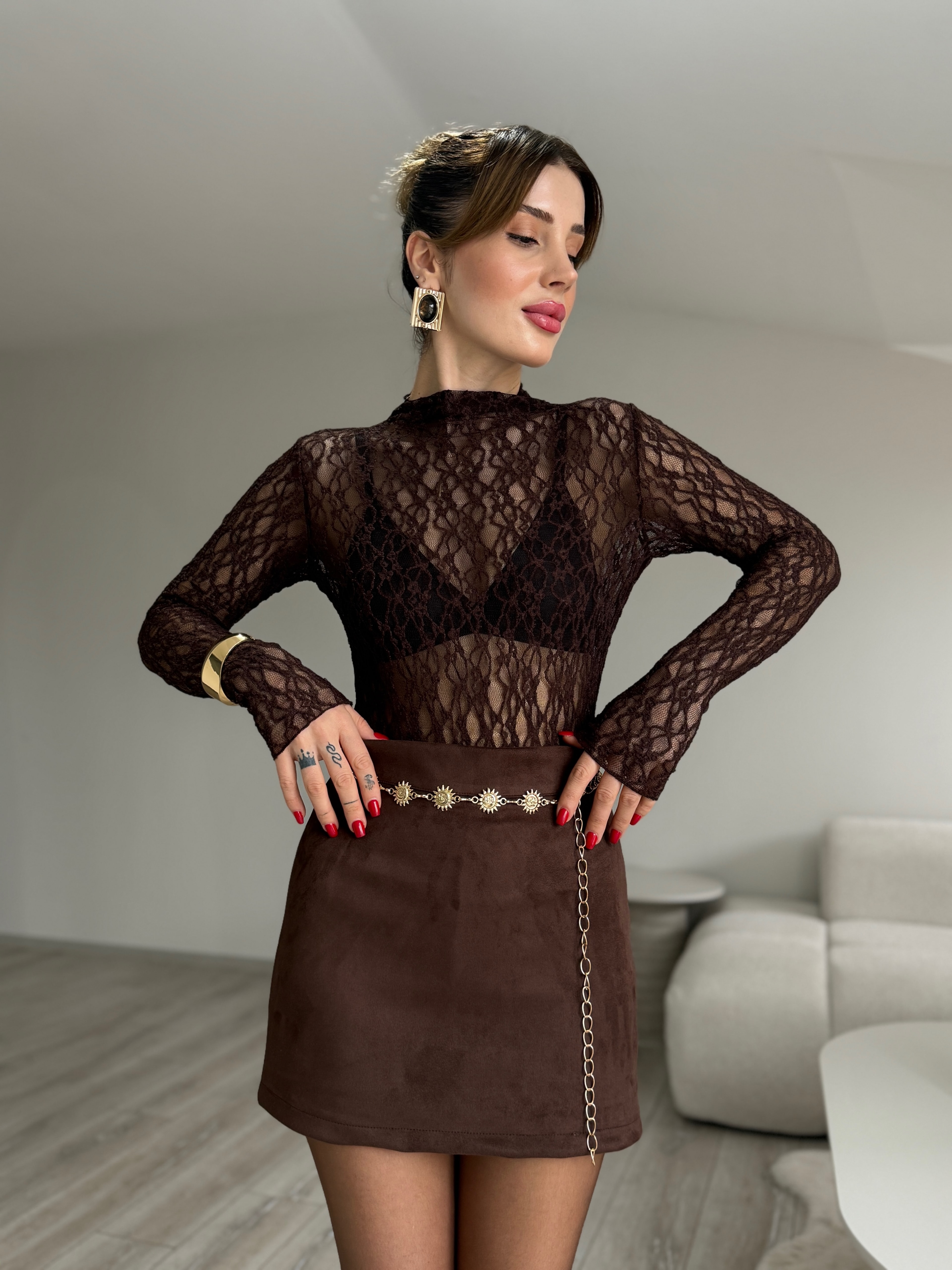 Balıkçı Yaka Dantel Body