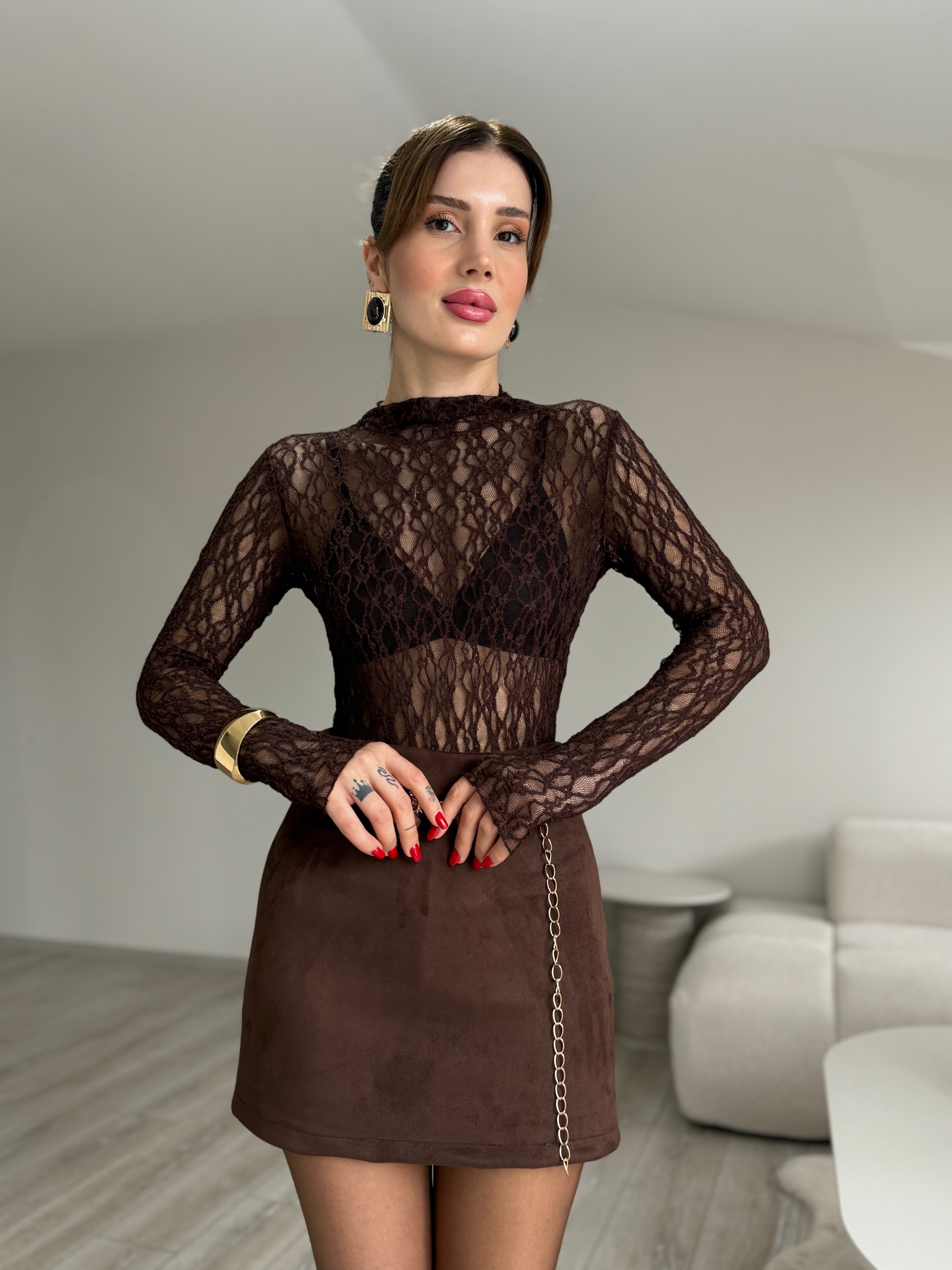 Balıkçı Yaka Dantel Body