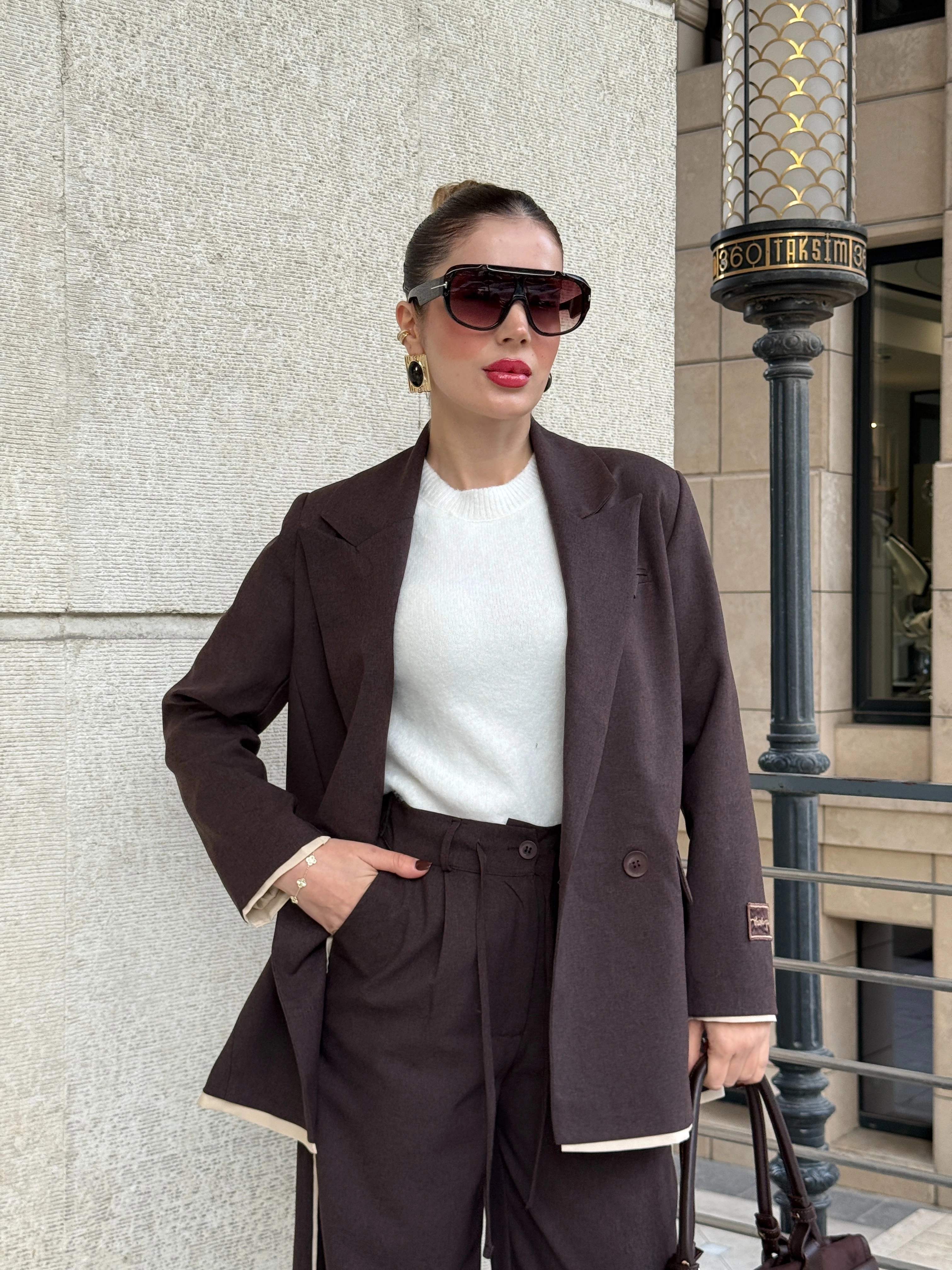 Tasarım Blazer Ceket Pantolon Takım