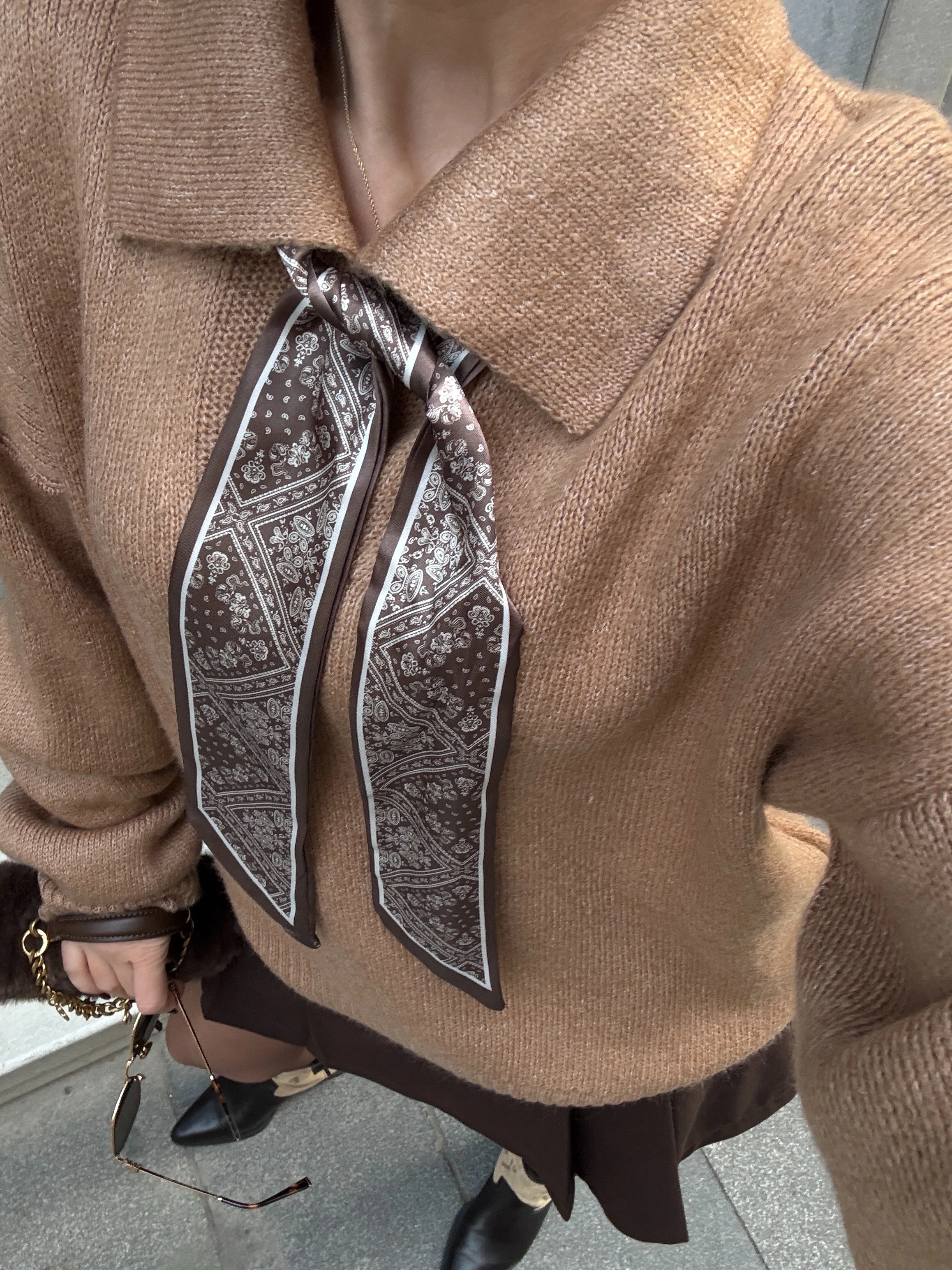 Fularlı Kazak - Kahverengi