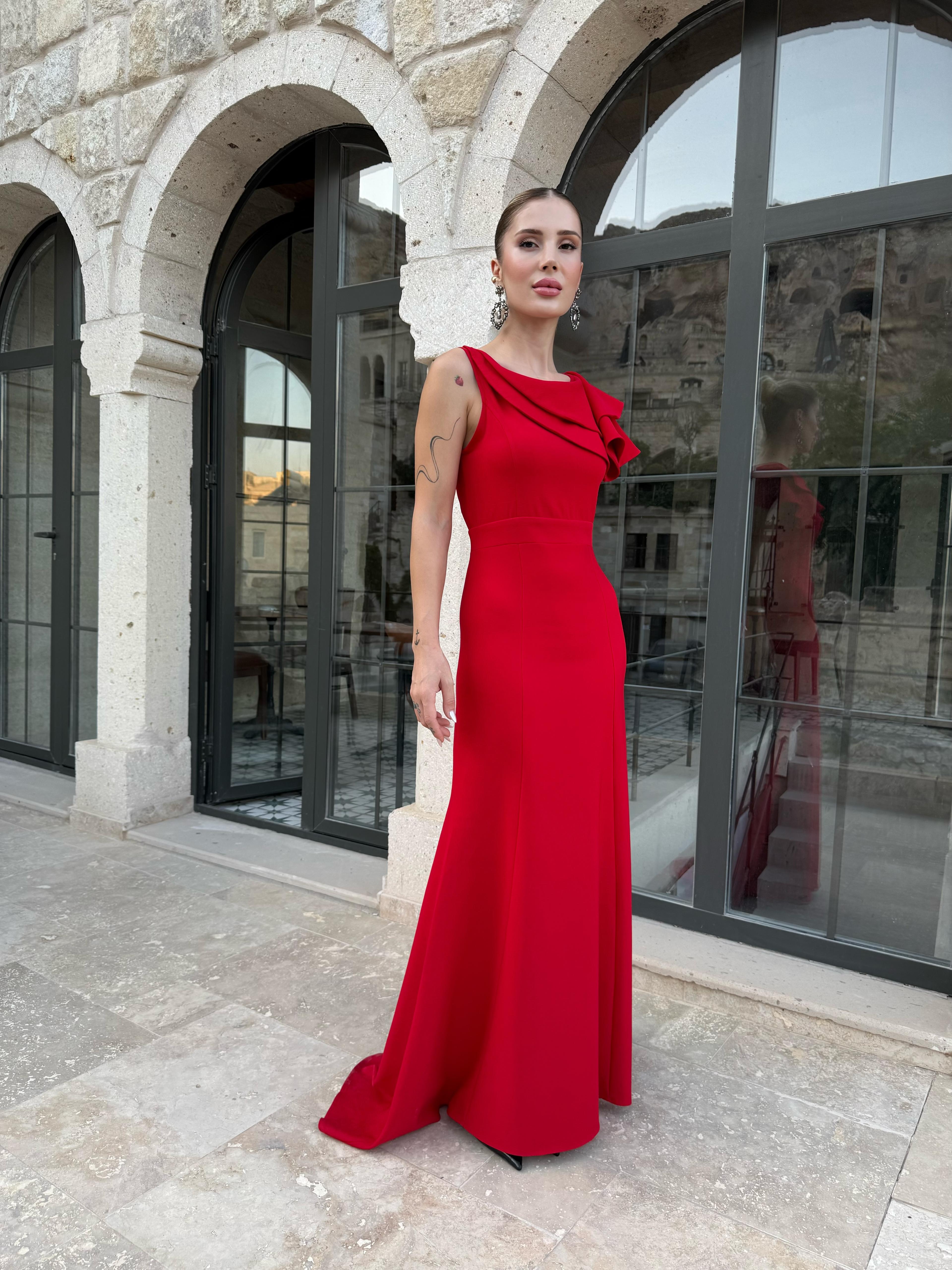 Kruvaze Kat Detaylı Abiye