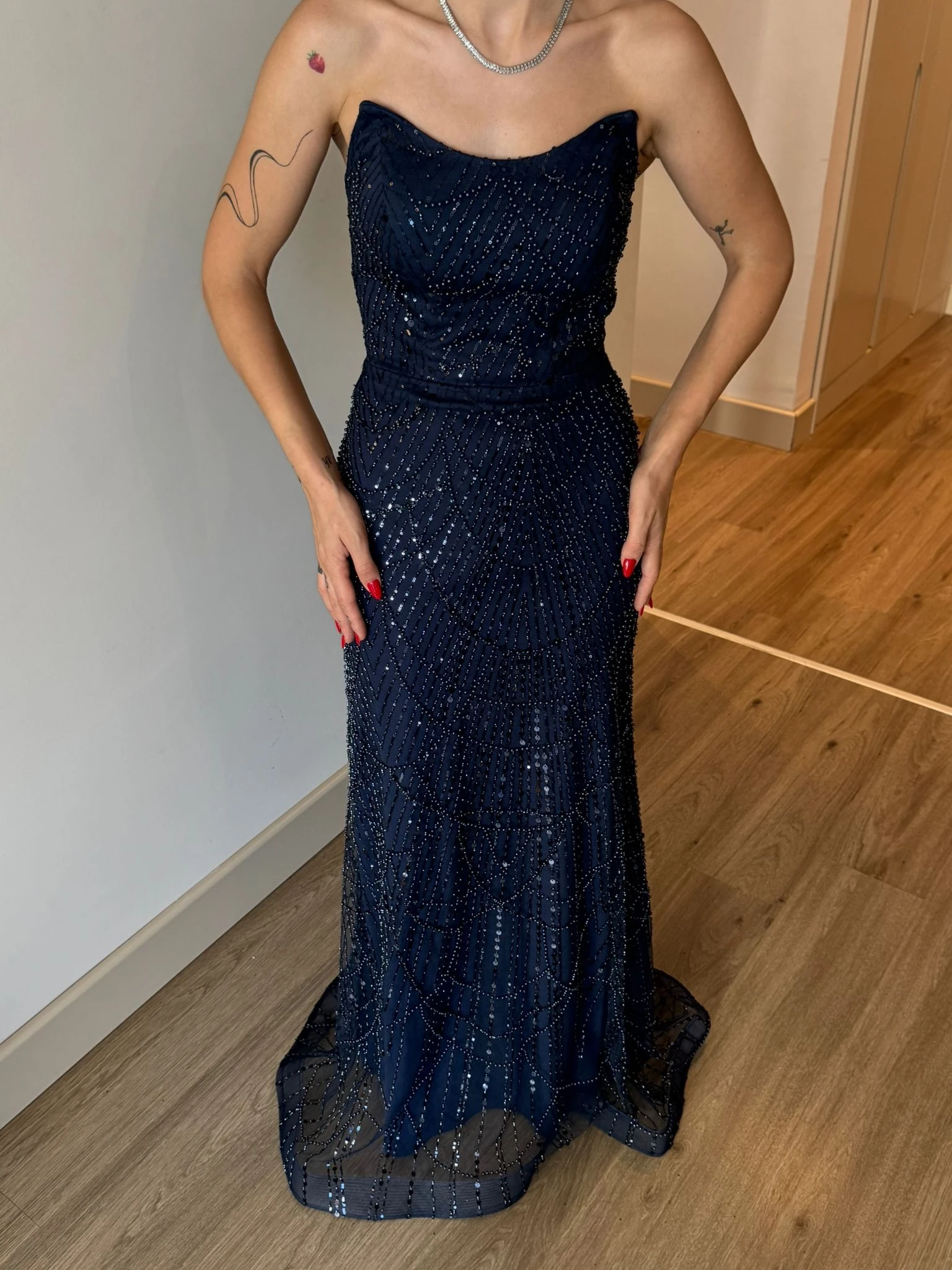 Payet İşlemeli Strablez Abiye