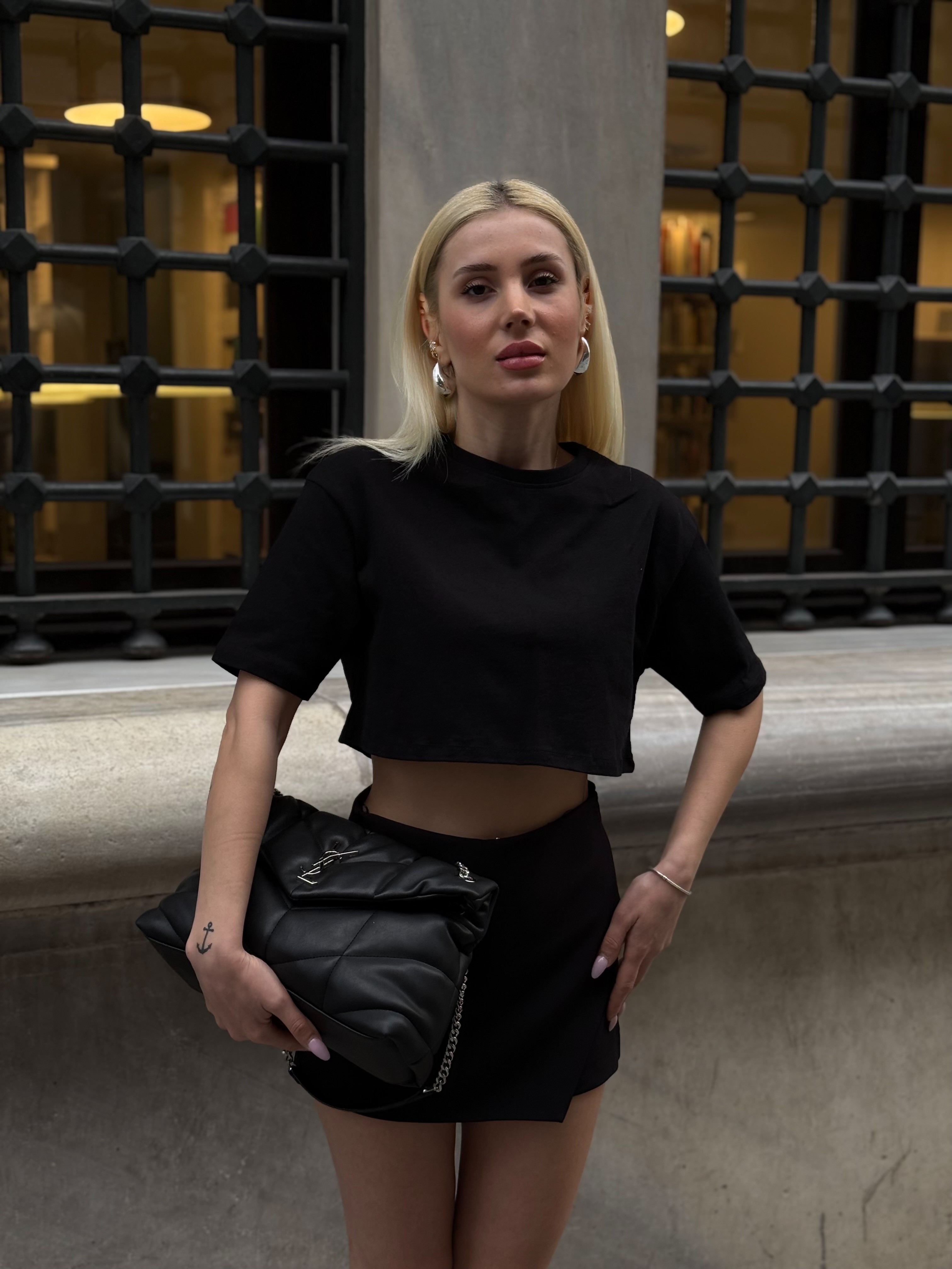 ZR Model Oversize Crop - Siyah