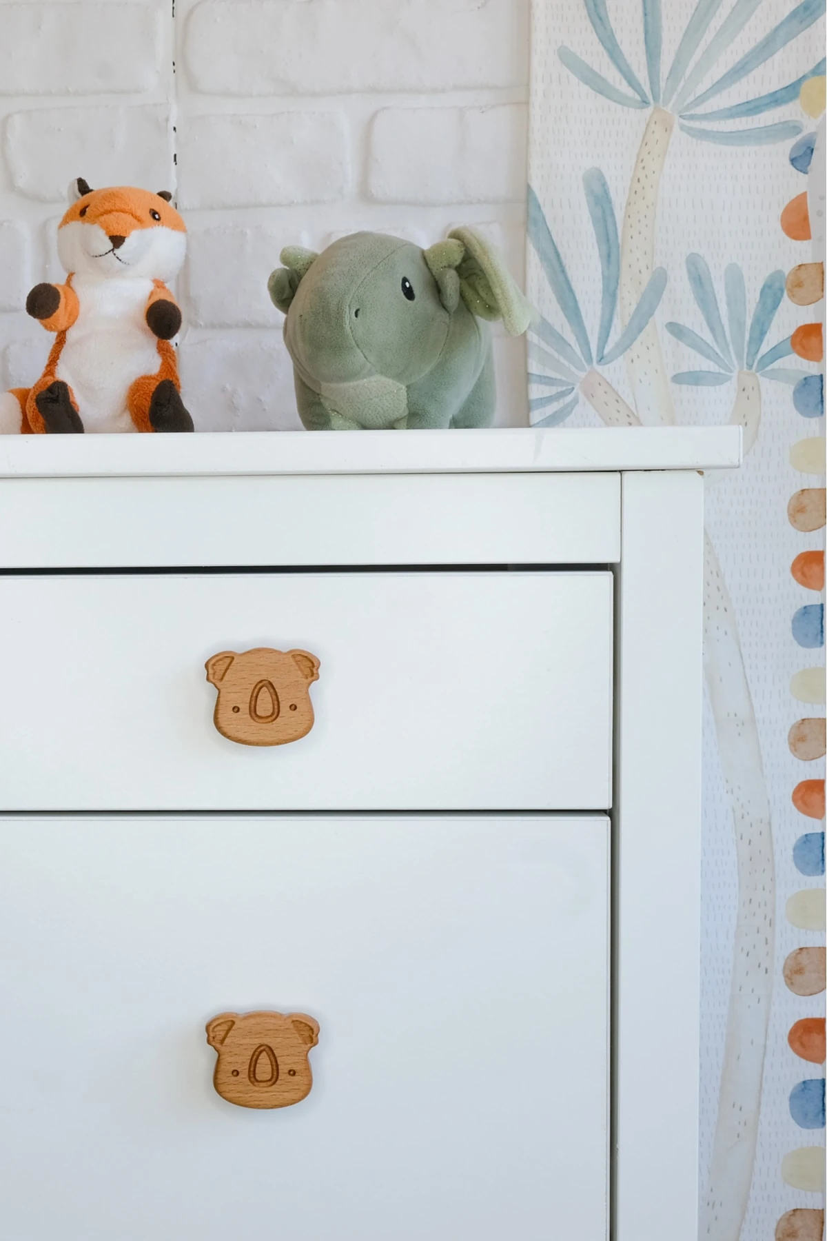 Ay Desenli (1 ADET) Bebek Çocuk Odası Ahşap Mobilya Dolap Çekmece Kulpu - koala