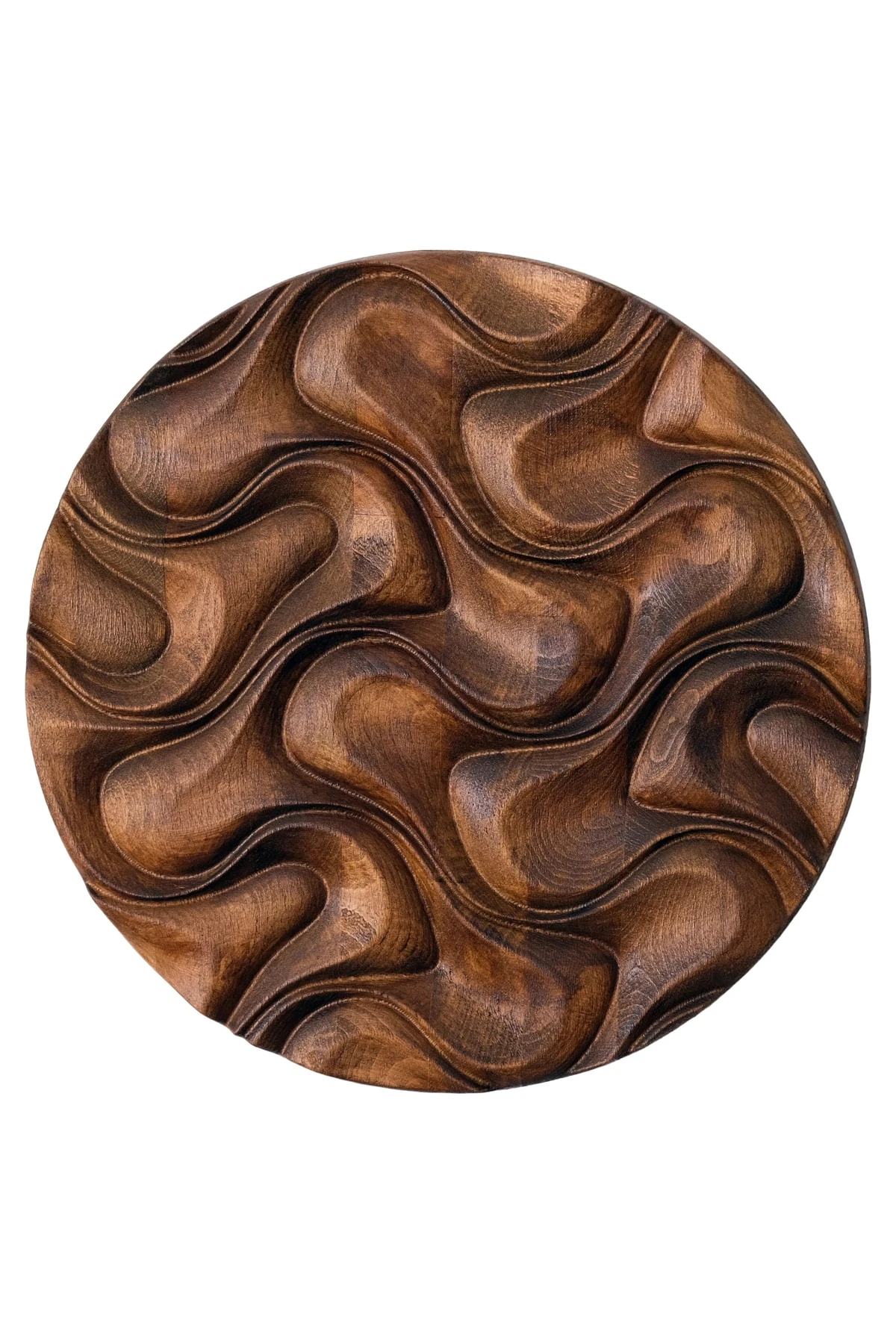 Dalga Desenli Ahşap Oyma Duvar Dekoru