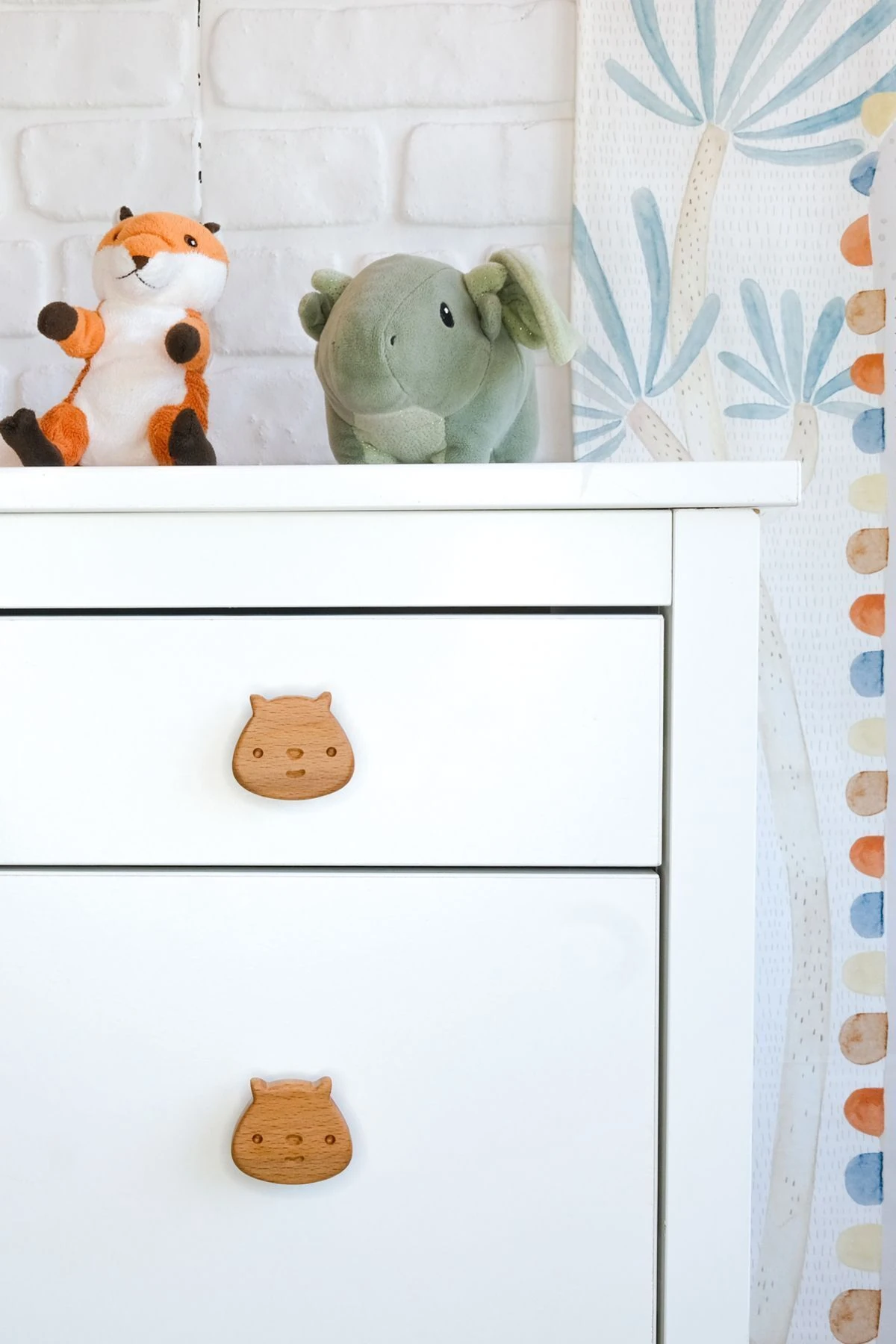 Ay Desenli (1 ADET) Bebek Çocuk Odası Ahşap Mobilya Dolap Çekmece Kulpu - kedi