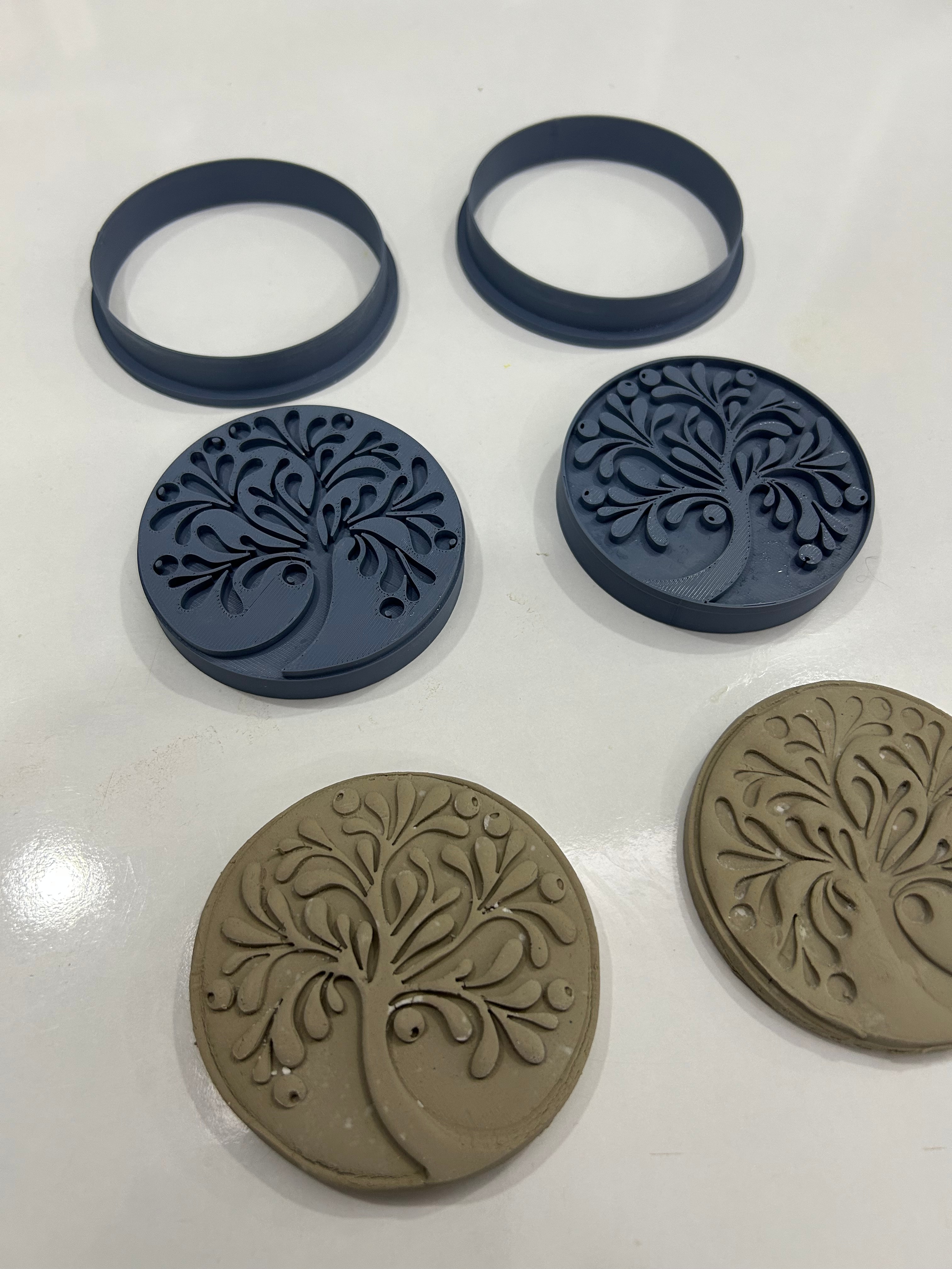 Tree of Life Cutter & Stamp Set – Emboss & Deboss Design for Air Dry Clay, Polymer Clay, Soap & Candle Making (8 cm / 3.15 in)