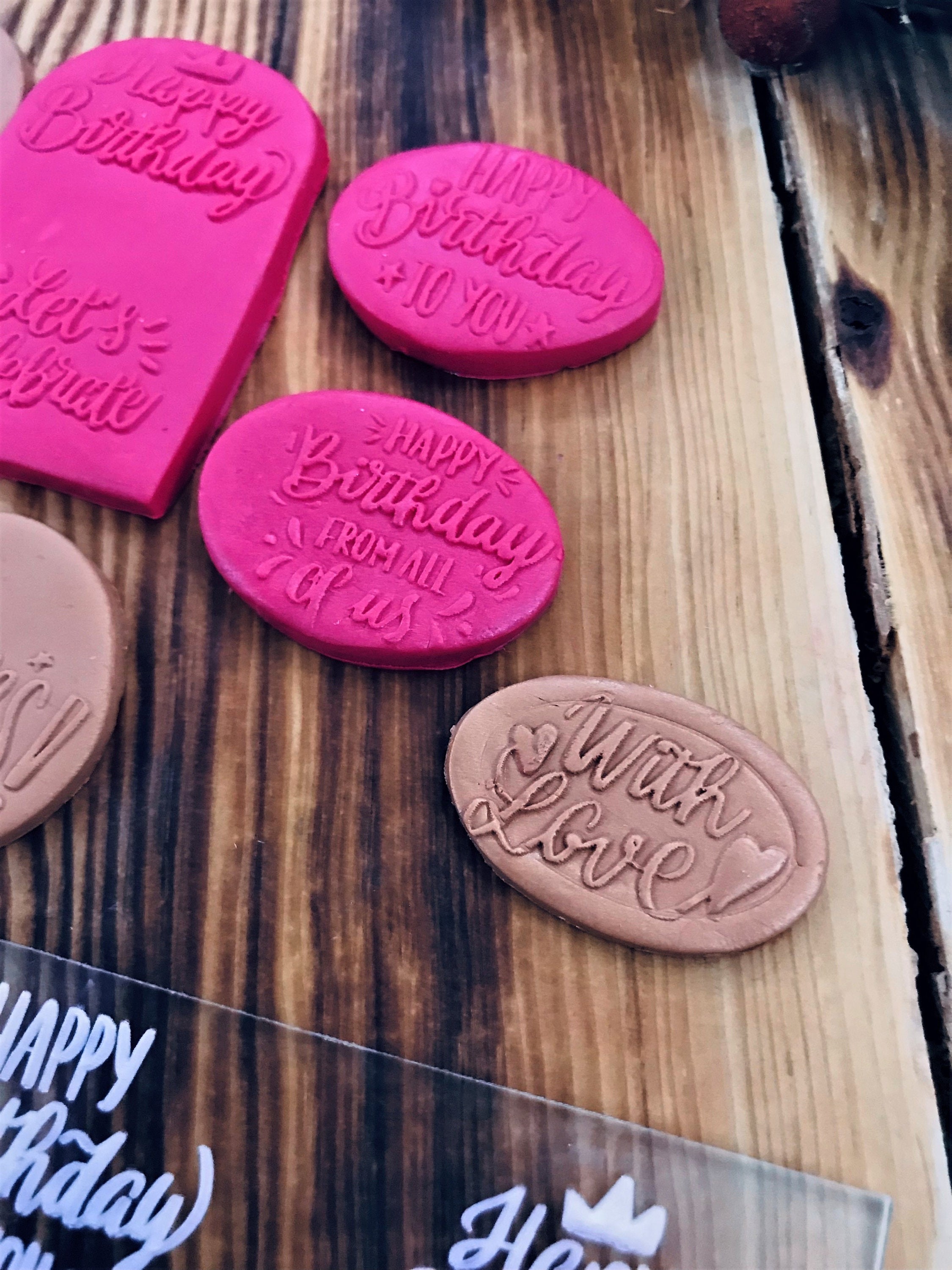 Happy Birthday Celebration Texture Mat , Polymer Clay Texture Sheet, Acrylic Ceramic Texture Tool, Polymer Clay Texture Supply
