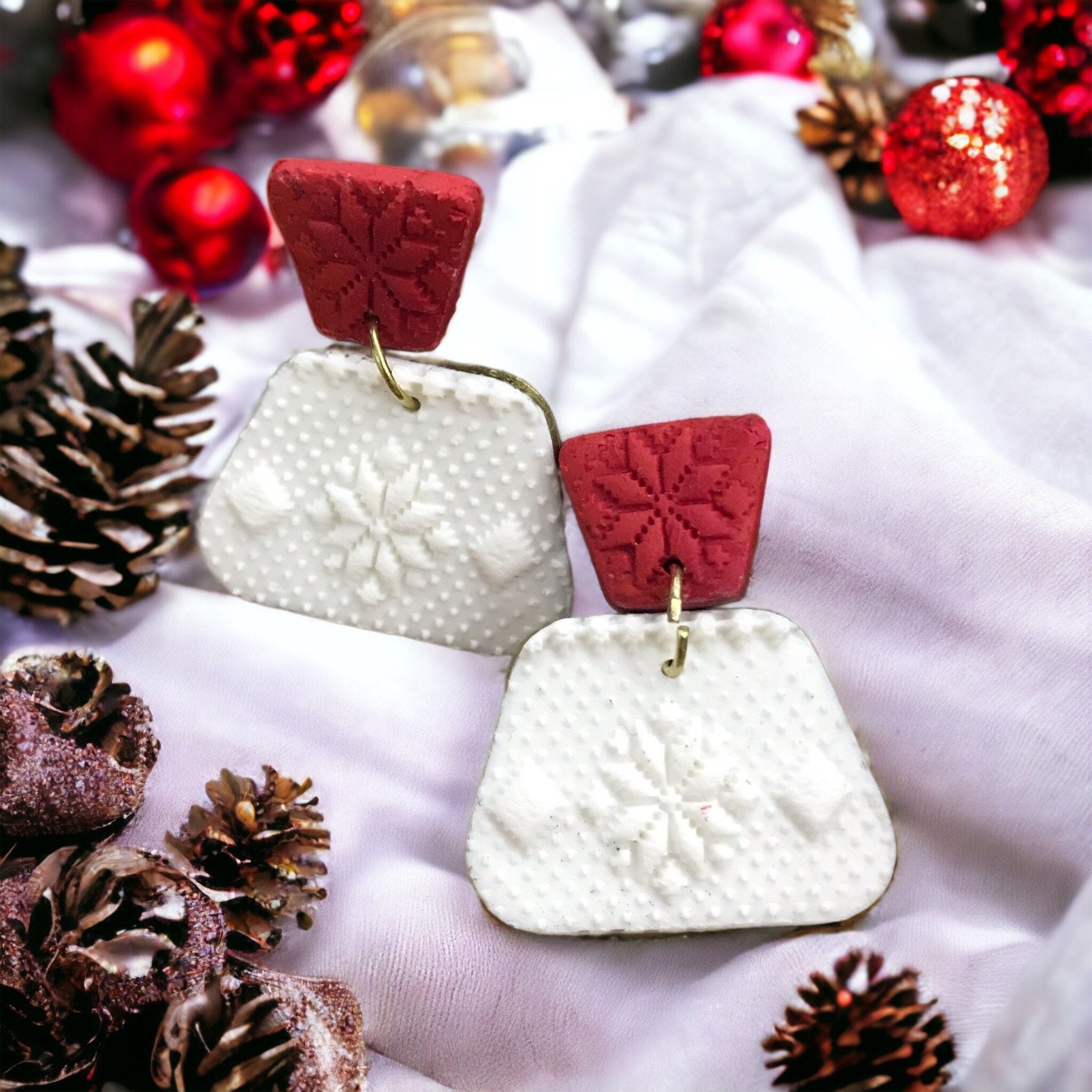 Christmas Deer Pattern Rubber or Acrylic Texture Mat – Polymer Clay Stamp, Embossing Tool, Acrylic Texture Sheet, Plaque, Tile for Fimo, Sculpey, Cernit