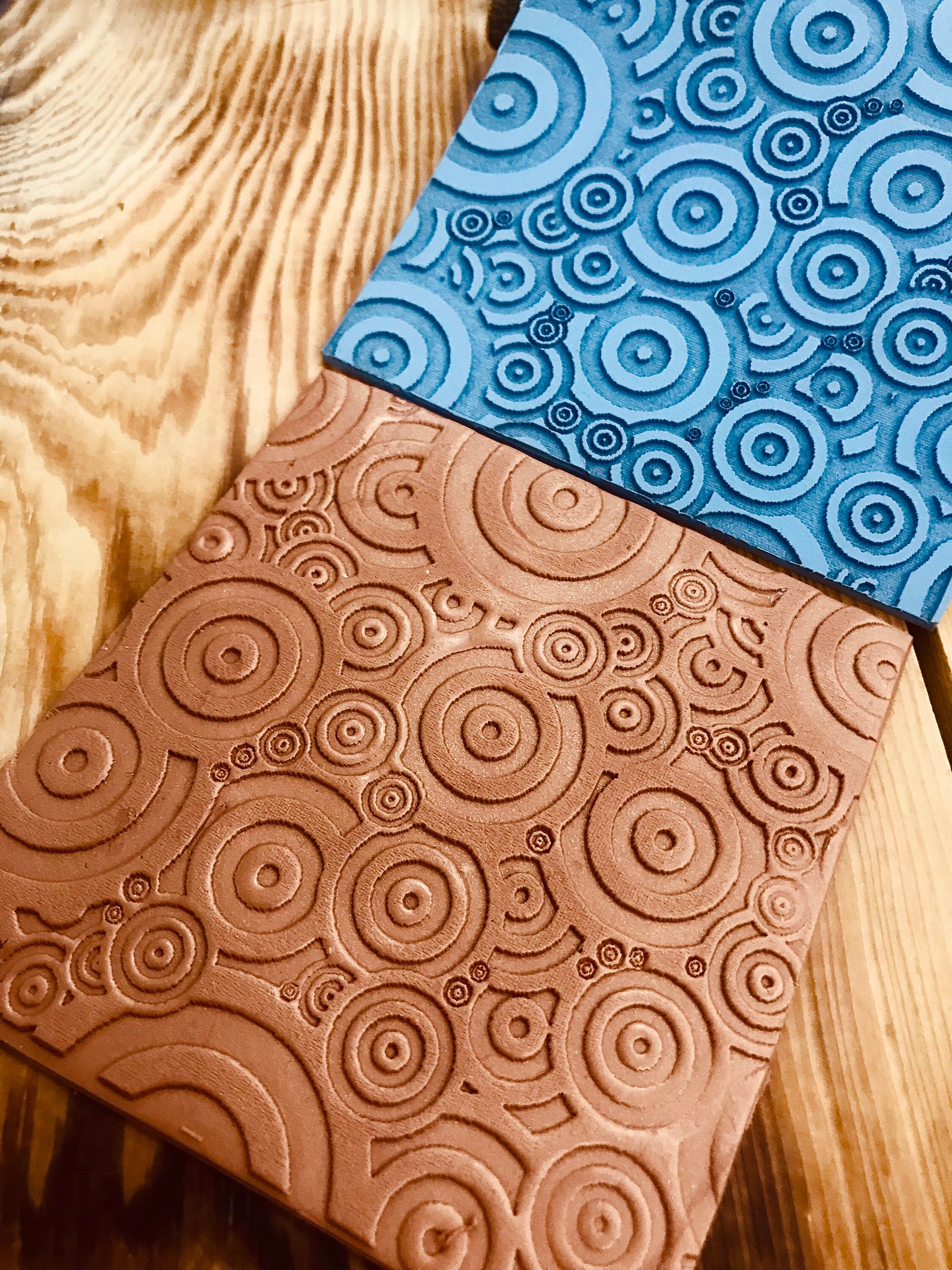 Circle Geometrical Pattern Rubber Texture Mat – 10x10 cm Rubber Sheet for Polymer Clay, Jewelry Making & Clay Rolling Tools