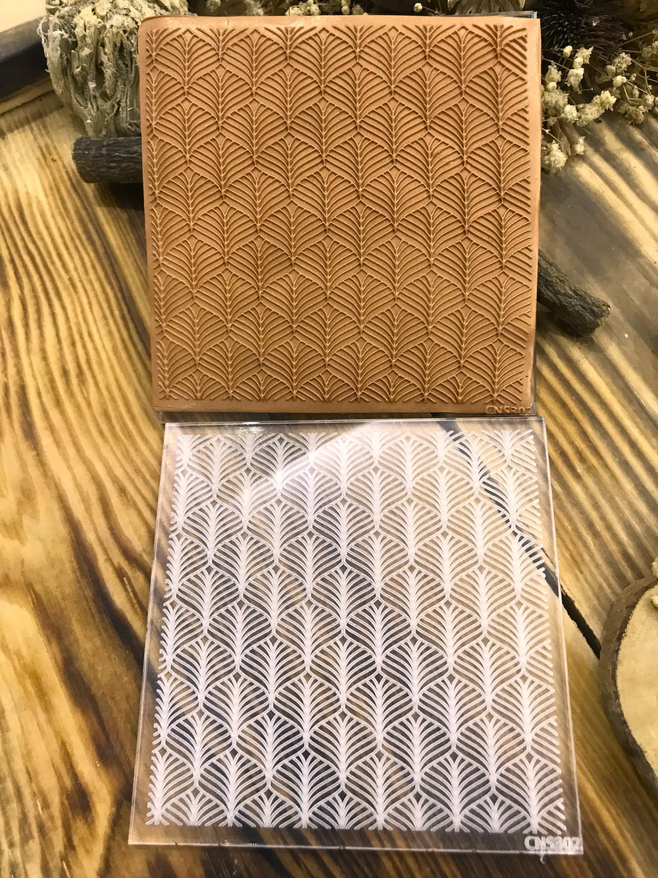 Seamless Acrylic Texture Tile, 10*10cm size,Polymer Clay Embossing Stamp,  Texture Plaque,Texture Tile,Fimo, Sculpey, Cernit