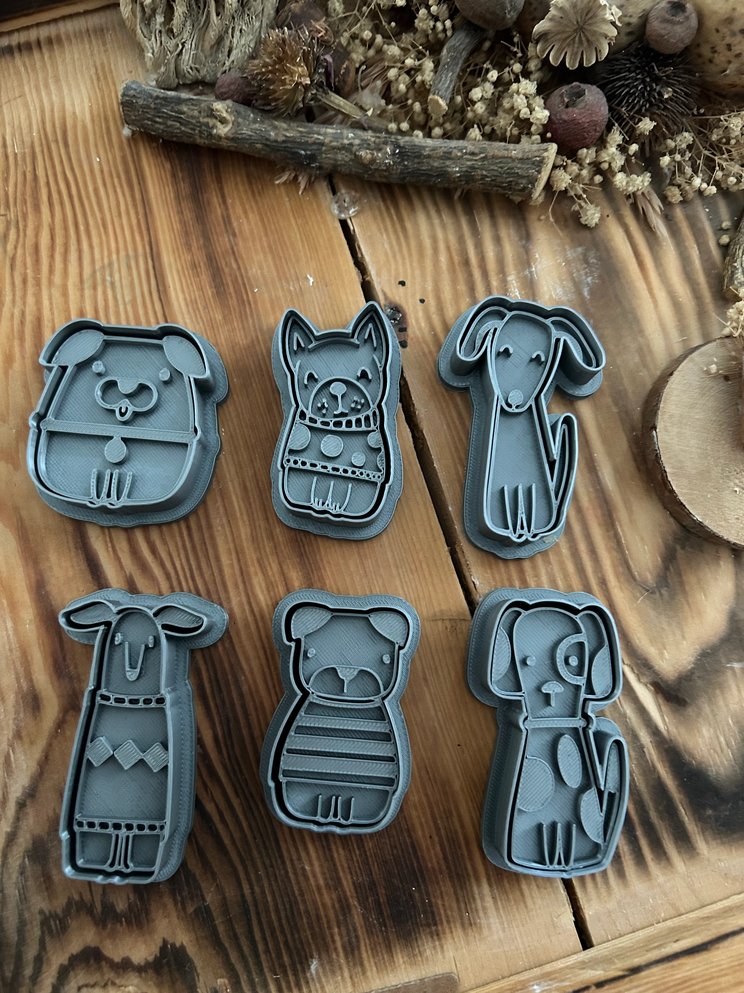 Paw Pals – 6'lı Köpek Damga ve Kesici Seti |Kurabiye|Seramik| Polimer Kil & Hava ile Kuruyan Kil İçin