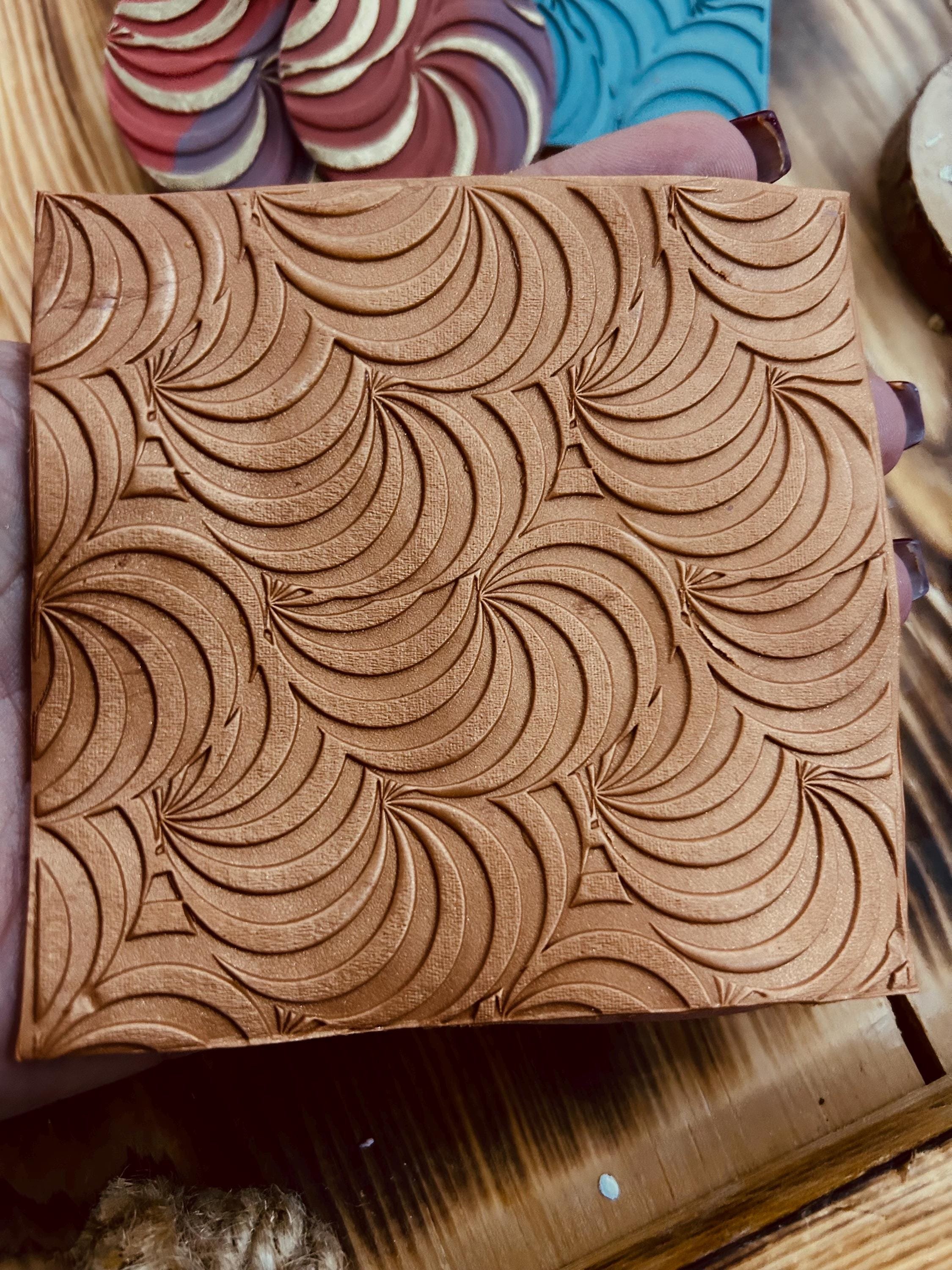 Wave Optical Illusion Pattern Rubber Texture Mat Polymer Clay Tools⎥Earring Making⎥Hand Roller (Picture Size 10*10cm Rubber)
