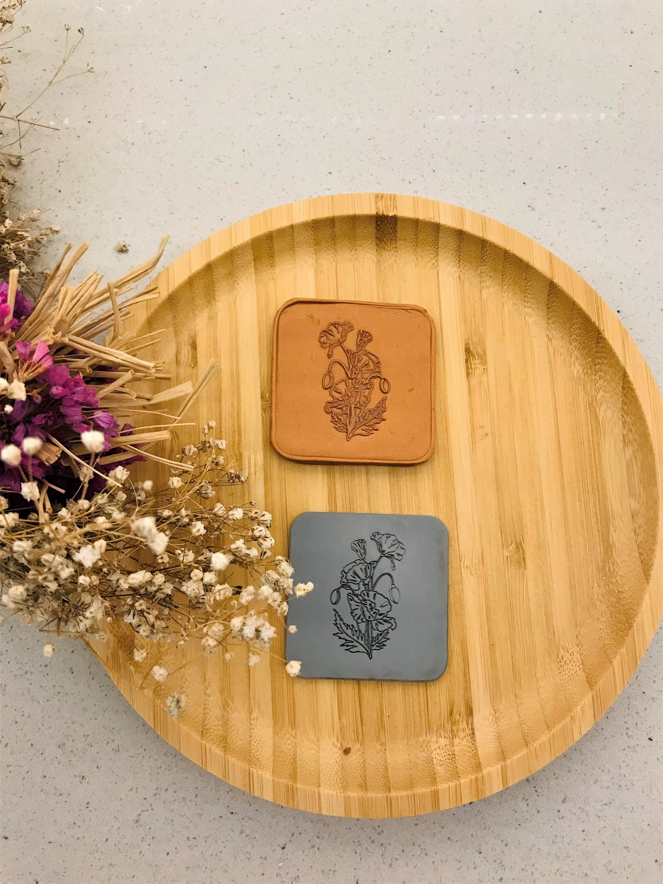Lily Flower Rubber Texture Mat⎥Polymer Clay Tools⎥Earring Making⎥Hand Roller⎥Clay Texture Tool⎥Jewellery Tools