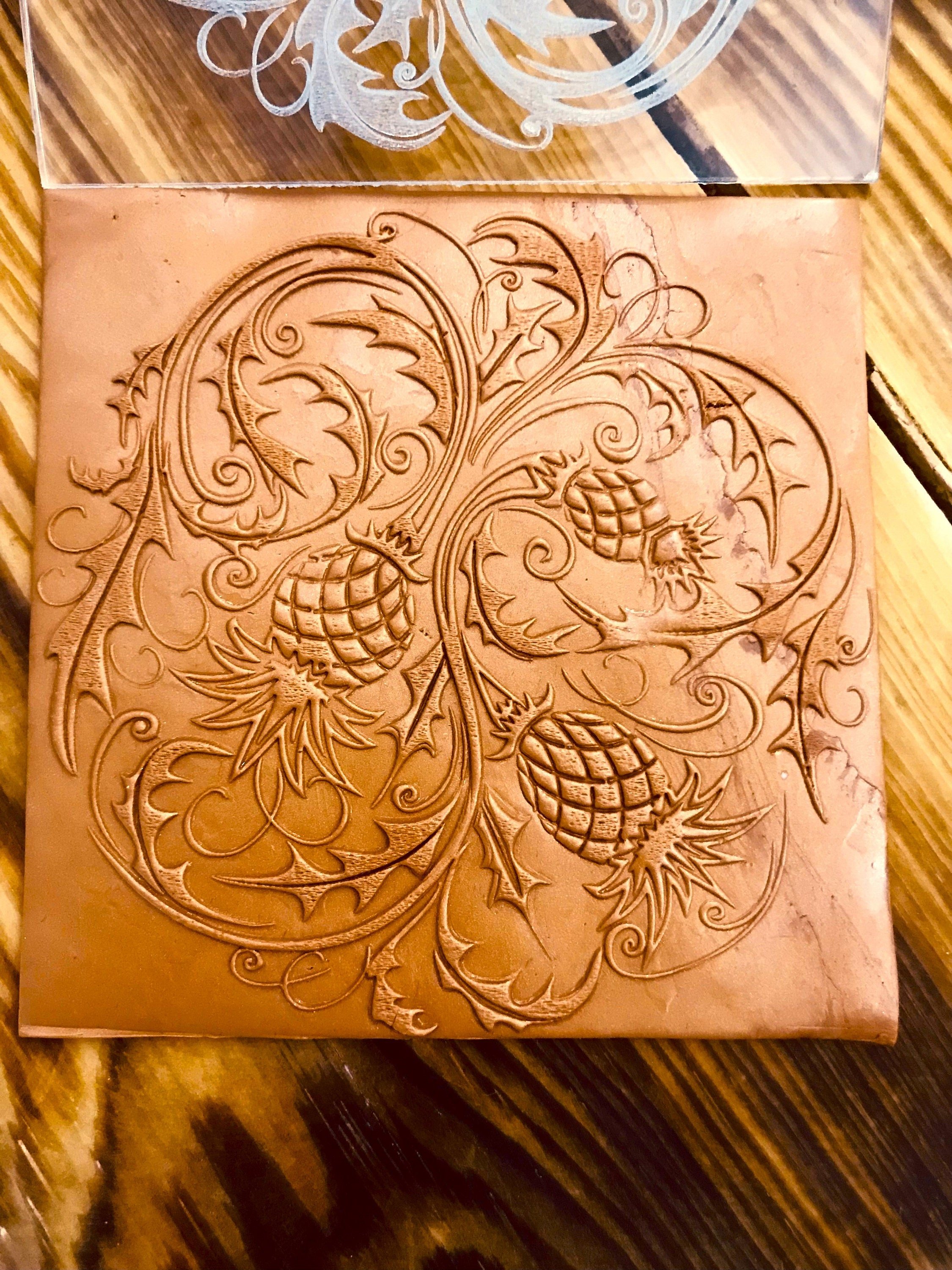 Thistle Pattern Polymer Clay And Fondant Stamp,Embossing Stamp For Polymer Clay, Ceramic , Fondant Stamp, Cookie Embosser, Stamp