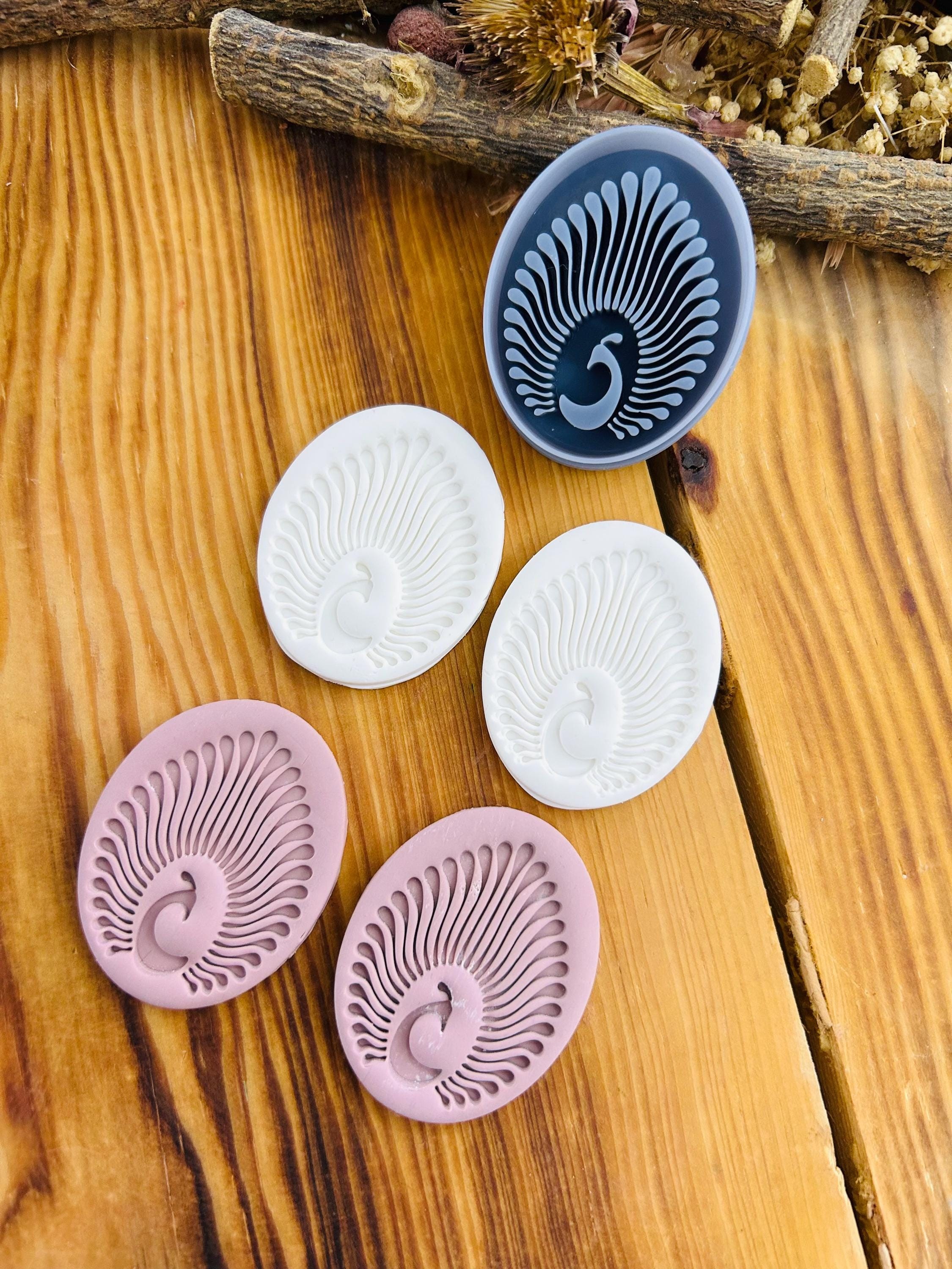 Peacock &quot;Erhani&quot; Pattern Polymer Clay Cutter ,Unique Design, Polymer Clay, Cookie Dough, Soap Making