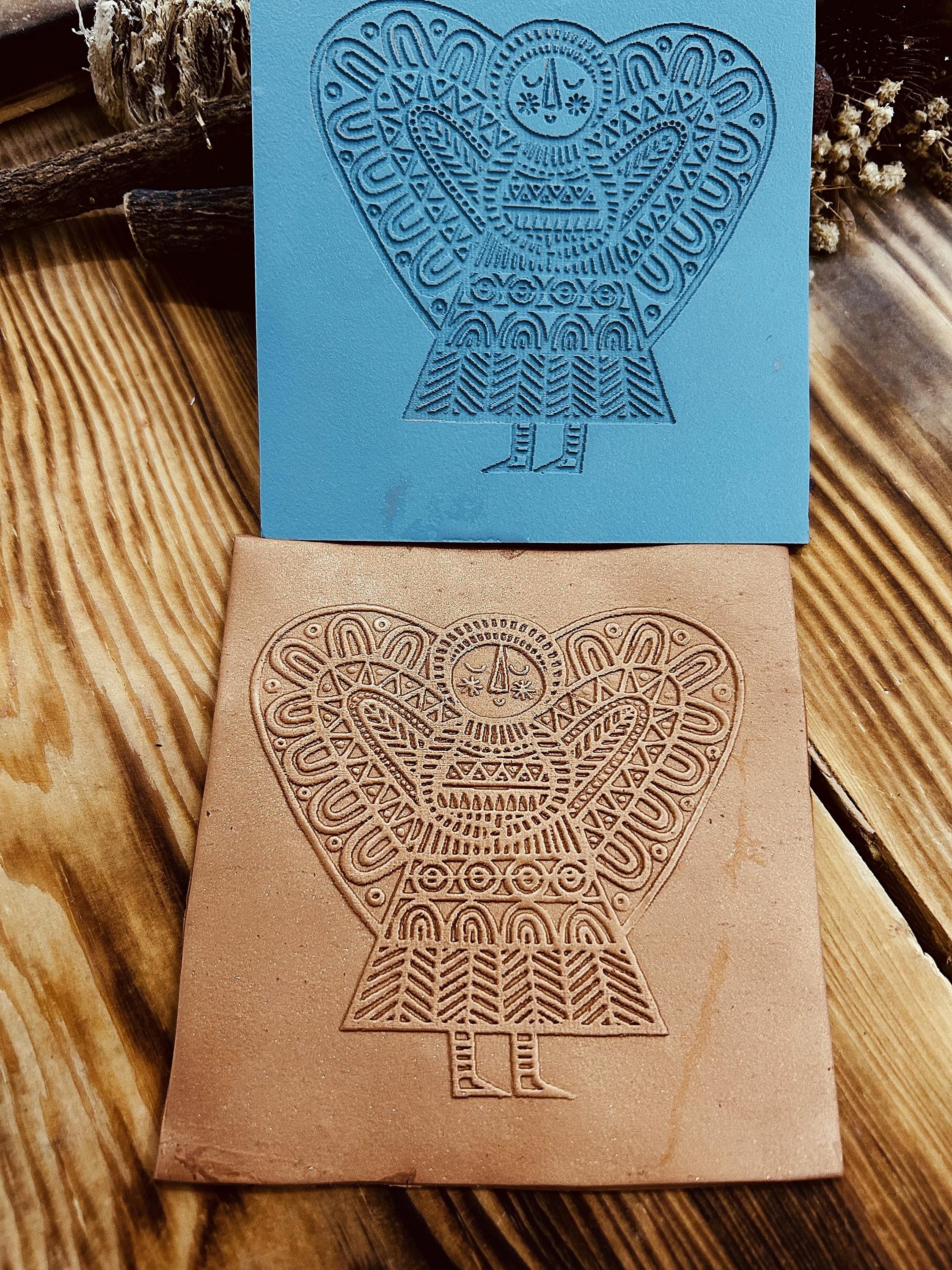 Angel Pattern Rubber Texture Mat – Polymer Clay Stamp for Jewelry Making, Ceramics, Fondant | Deep Engraved Mat | 7x7cm, 10x10cm, 14x14cm