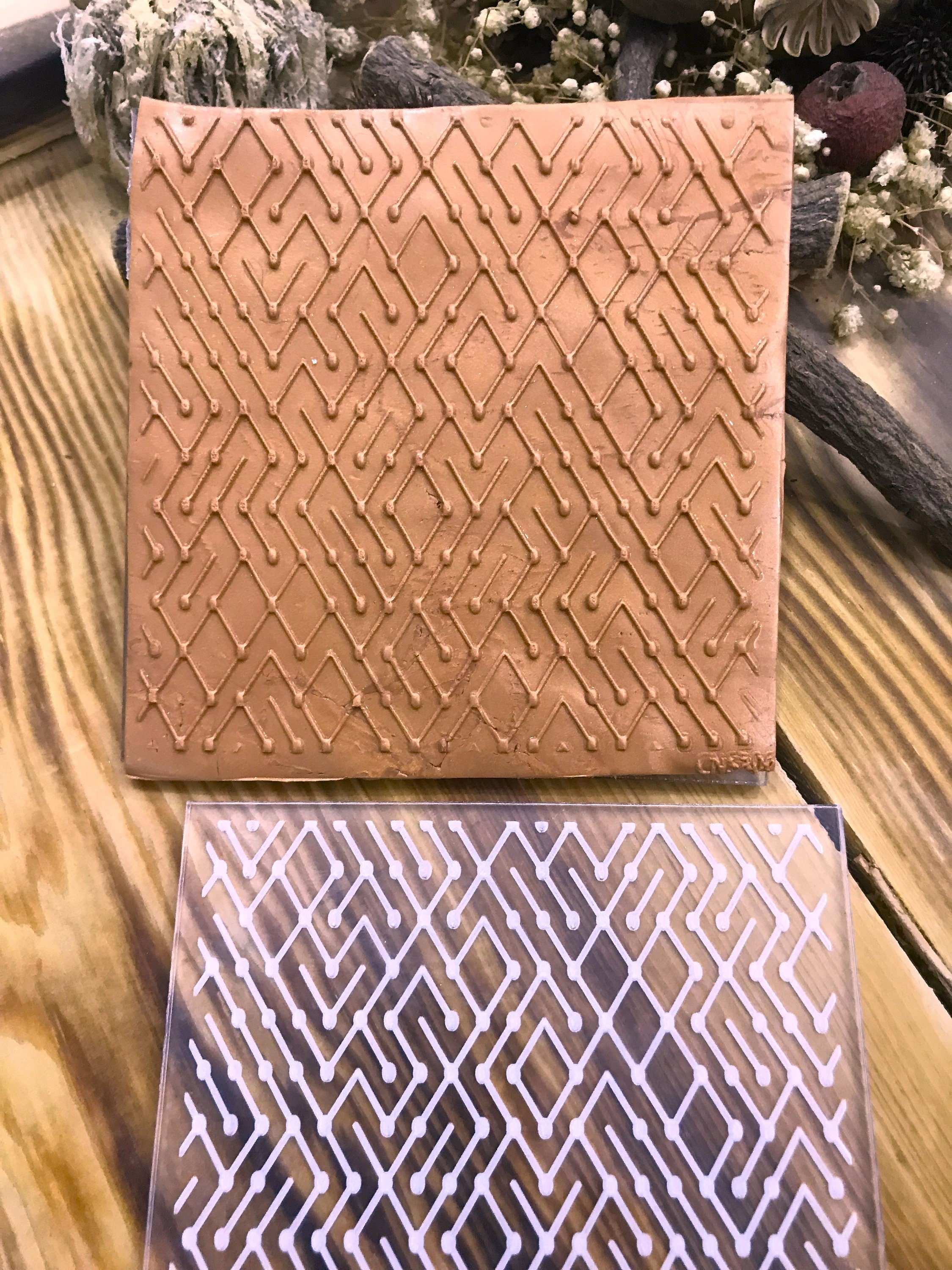 Electrical Patterned Rubber or Acrylic Texture Mat – Polymer Clay Stamp, Embossing Tool, Acrylic Texture Sheet, Plaque, Tile for Fimo, Sculpey, Cernit