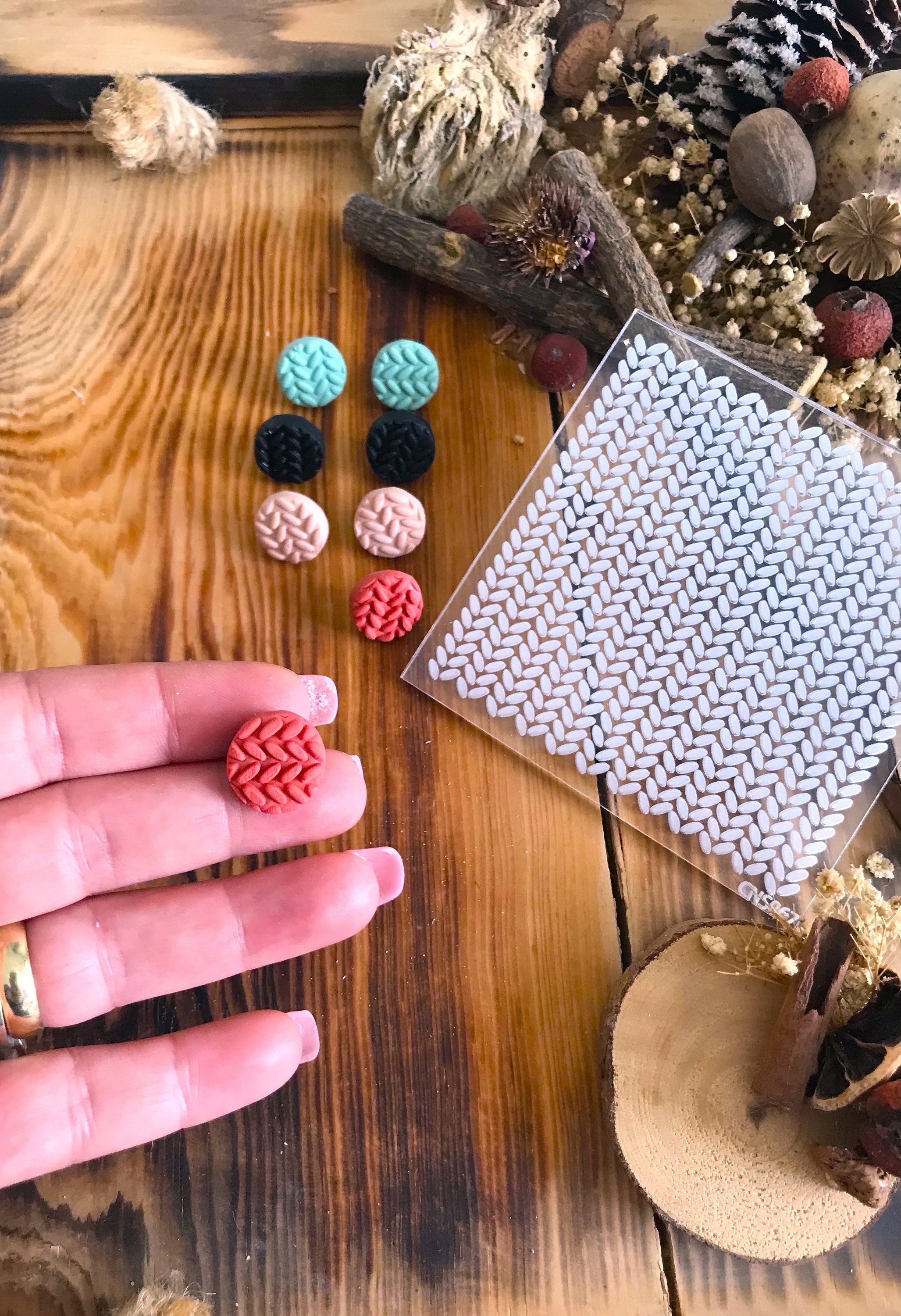 Polymer Clay Knit Texture Mat, Knit Tecture Sheet, Embosser Stamp, Acrylic texture tool, Texture Sheet, Ceramic Supplies, Clay Impression