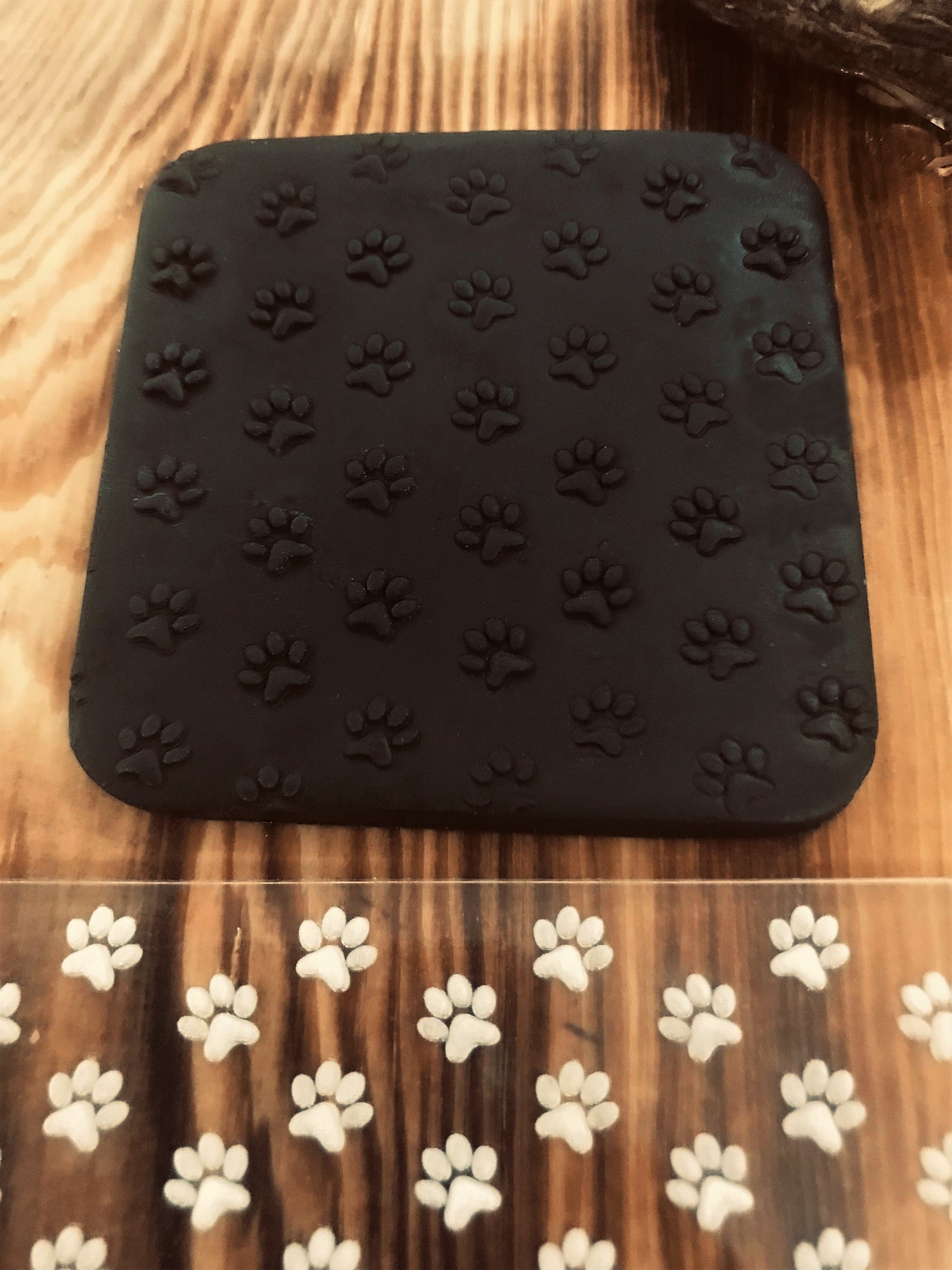 Paw pattern embosser fondant stamp, acrylic embosser for cookies, cupcakes, and cake decorating debosser, Polymer Clay Debossing Stamp