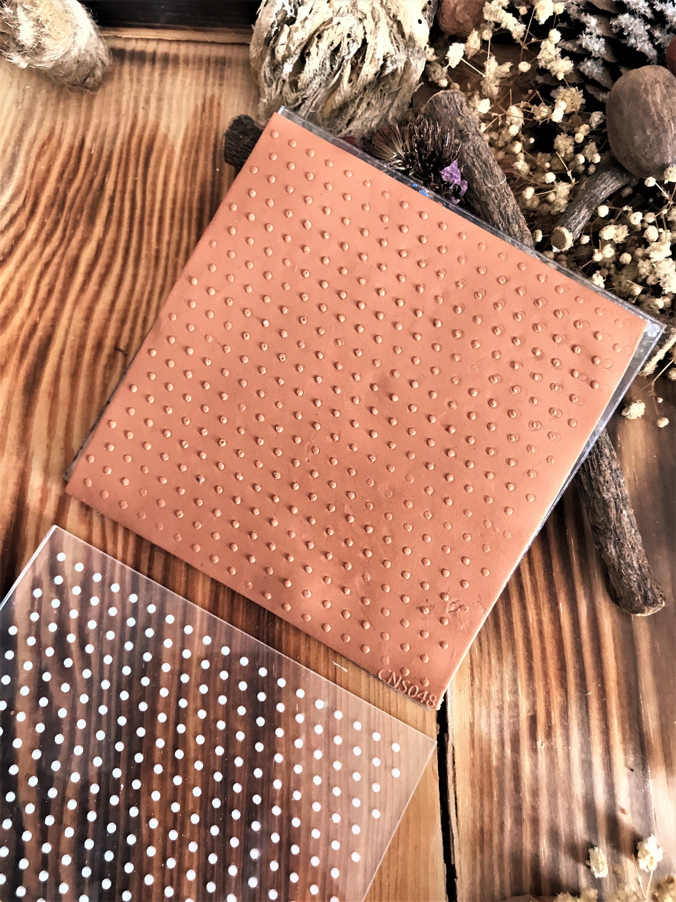 Dot Pattern Rubber or Acrylic Texture Mat – Polymer Clay Stamp, Embossing Tool, Acrylic Texture Sheet, Plaque, Tile for Fimo, Sculpey, Cernit