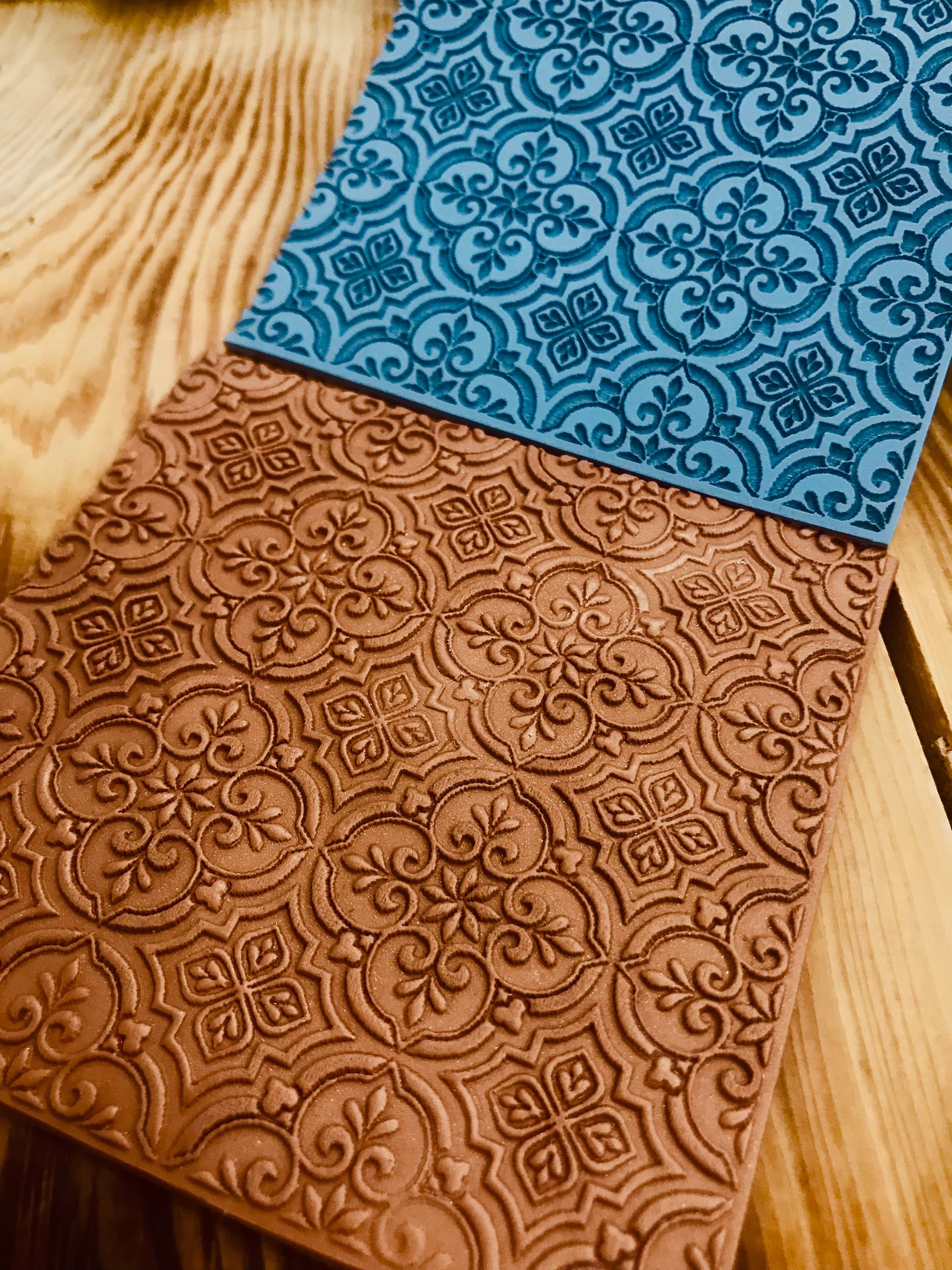 Art Deco Rubber Texture Mat – Clay Stamp & Embosser | Polymer Clay, Fondant, Cookies | Fimo, Sculpey, Cernit