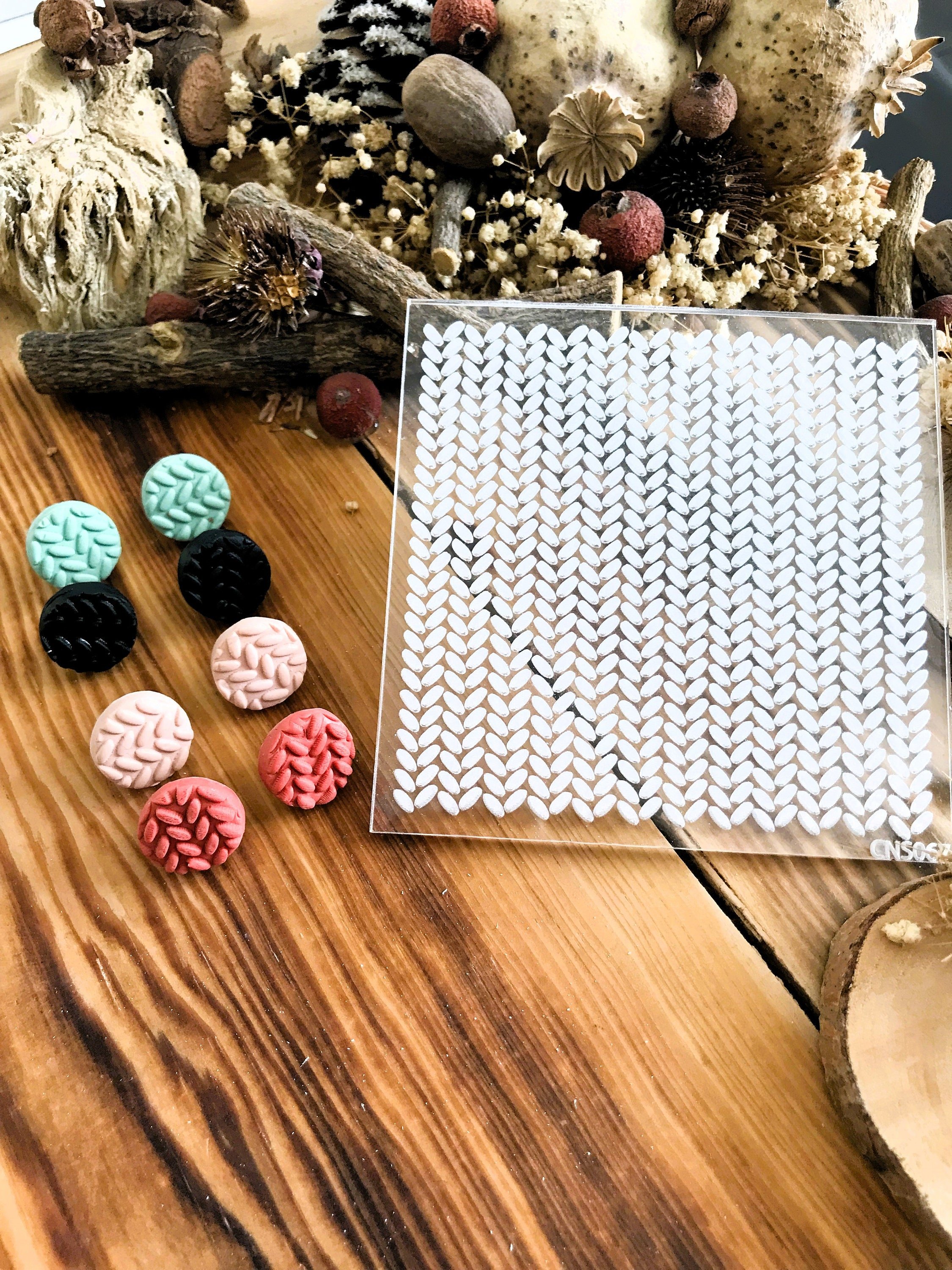 Polymer Clay Knit Texture Mat, Knit Tecture Sheet, Embosser Stamp, Acrylic texture tool, Texture Sheet, Ceramic Supplies, Clay Impression