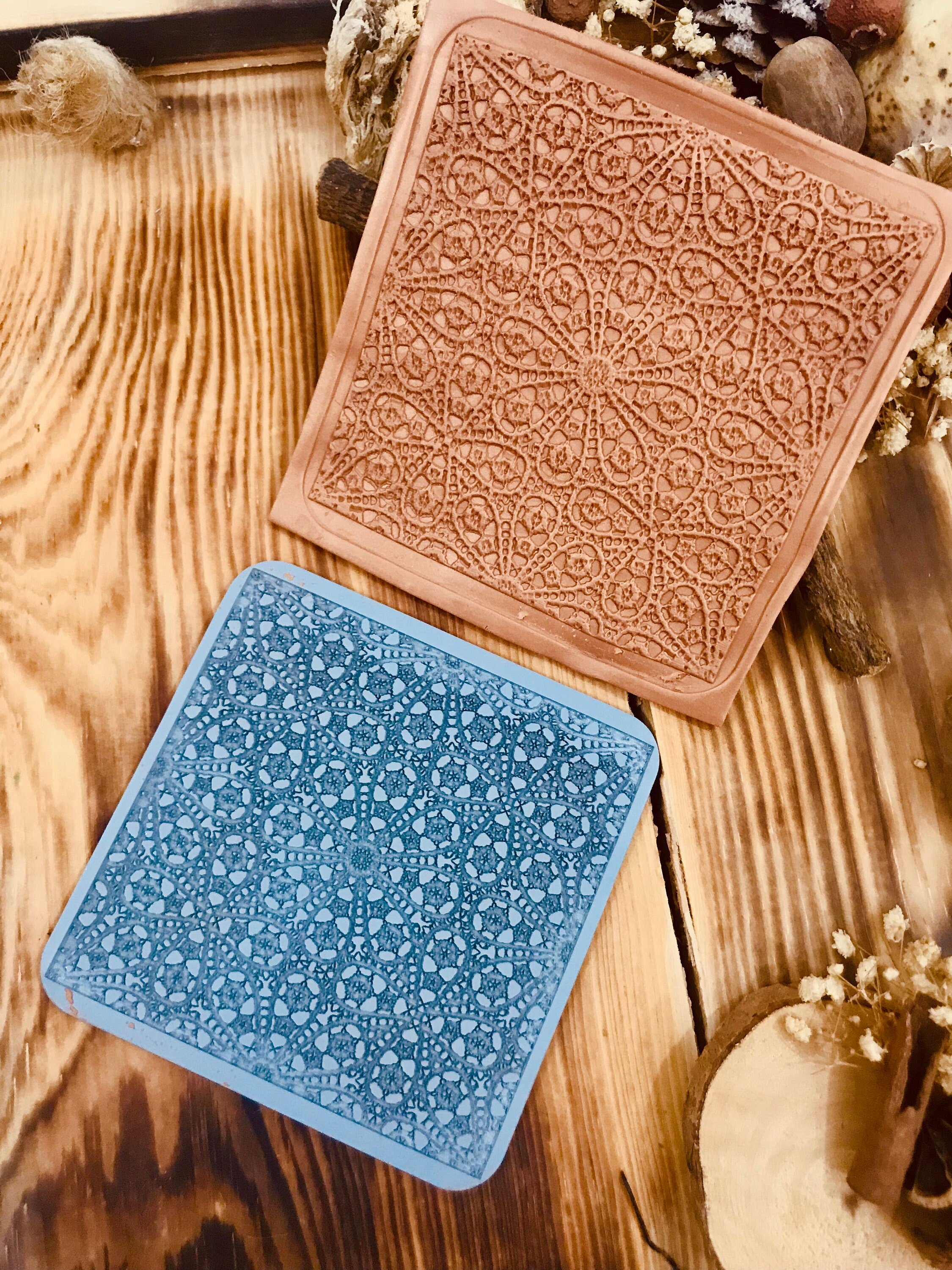Lace Pattern Rubber Texture Mat⎥Polymer Clay Tools⎥Earring Making⎥Hand Roller⎥Clay Texture Tool⎥Jewellery Tools